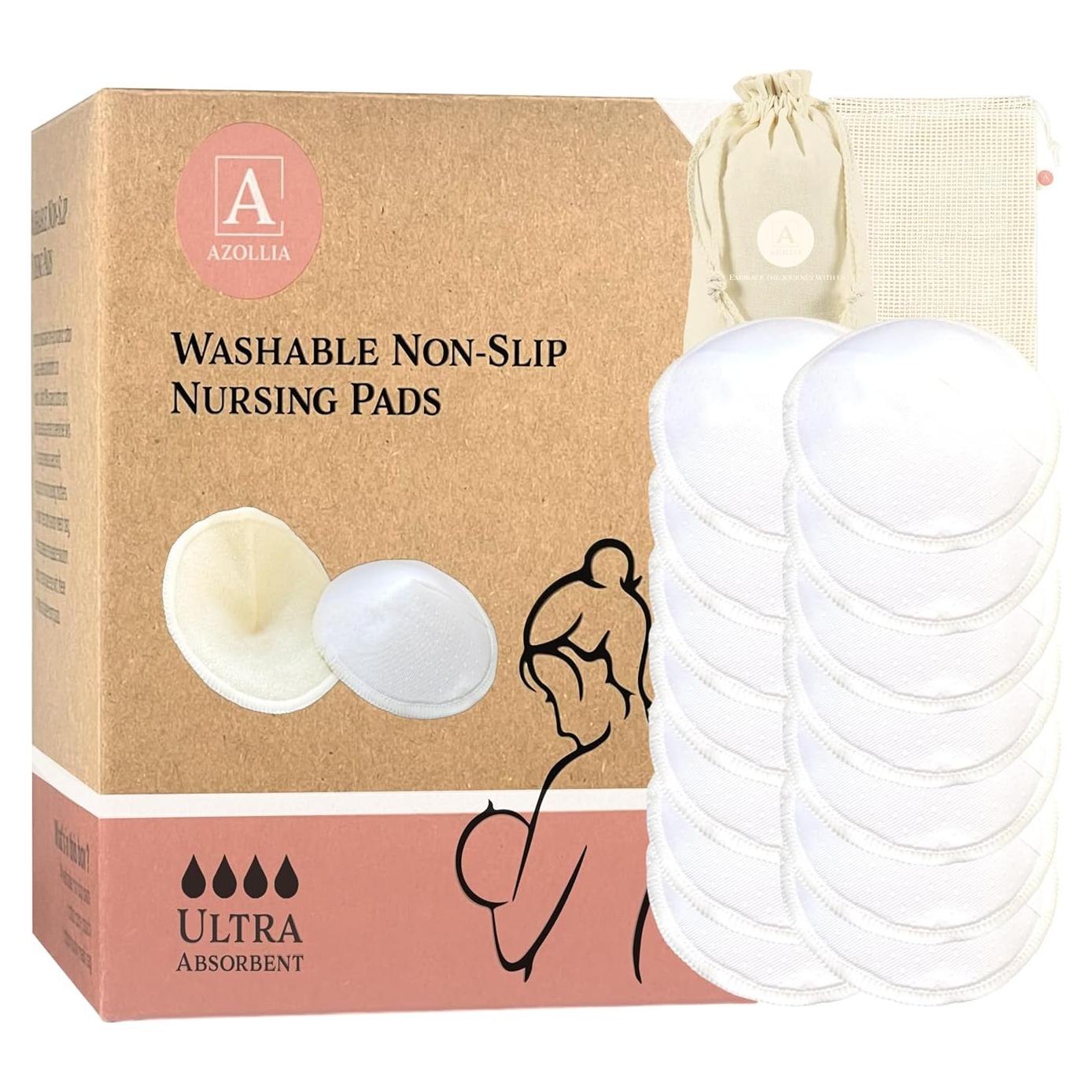 Almohadillas de Lactancia Azollia 14 Piezas Algodón Orgánico