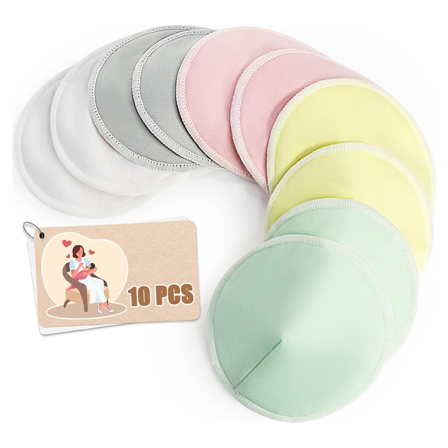 10 Almohadillas de Lactancia Reutilizables RAINFLOW 12 cm Multicolor