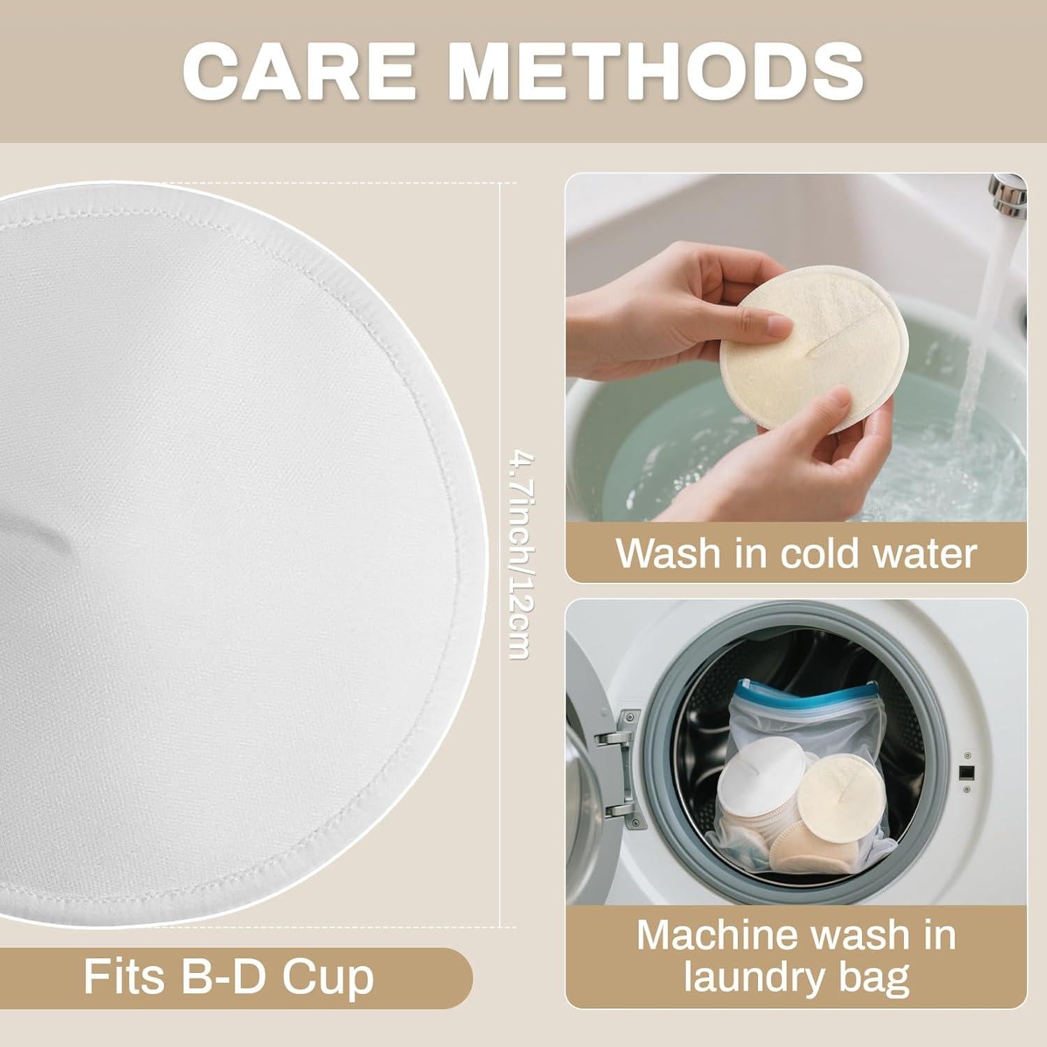 10 Almohadillas de Lactancia Reutilizables RAINFLOW 12 cm Multicolor