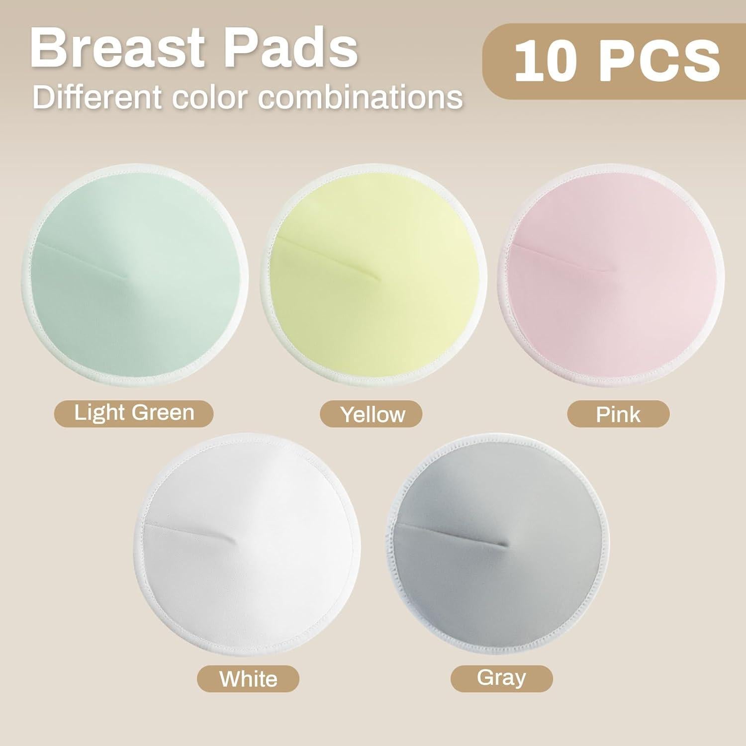 10 Almohadillas de Lactancia Reutilizables RAINFLOW 12 cm Multicolor