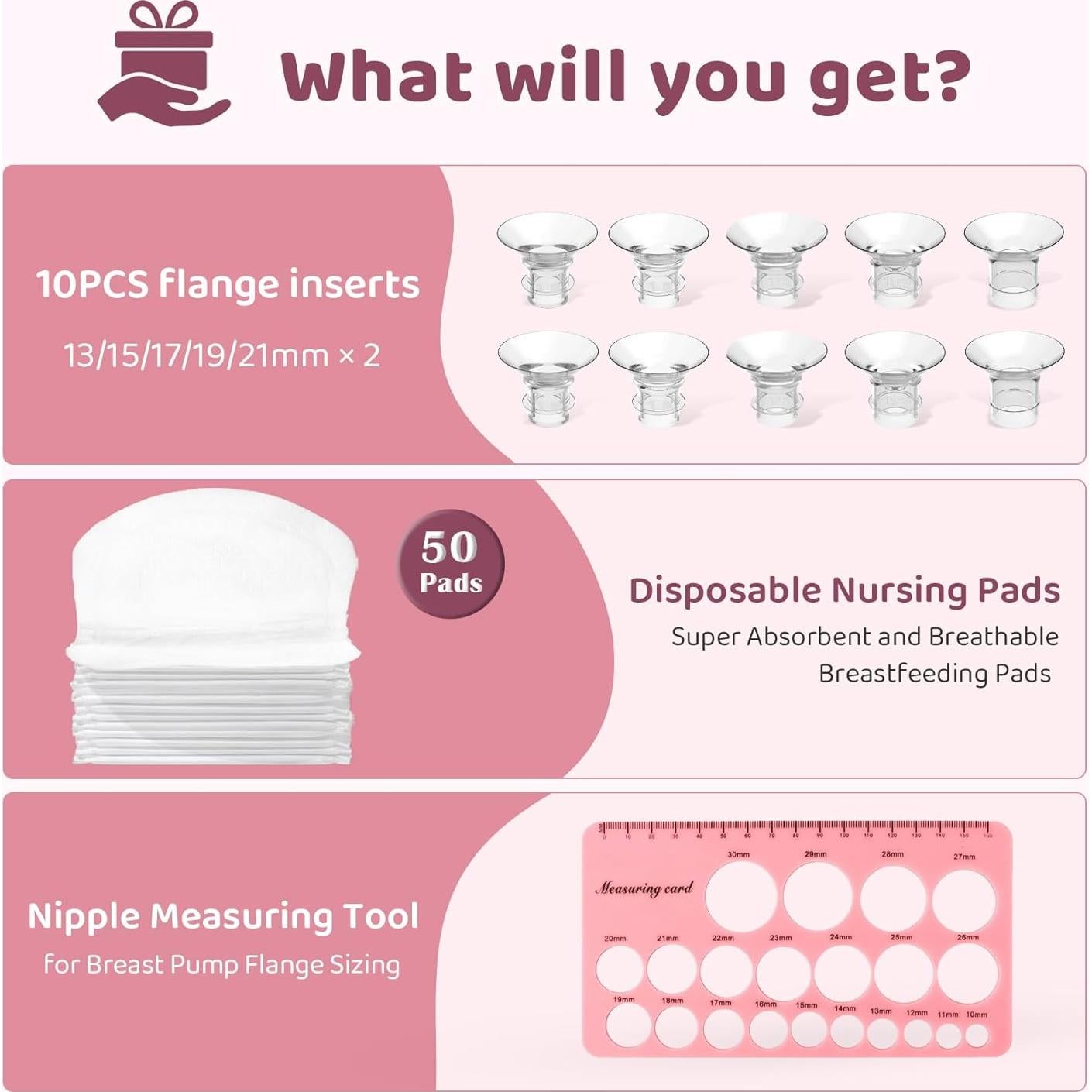 Kit de Lactancia Materna Nursi Luna 10PCS con Almohadillas y Bridas