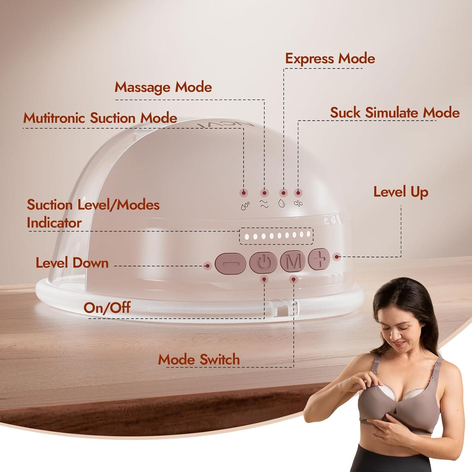 Bomba de Pecho Portátil NCVI 8111 Inalámbrica Rosa 2 Paquete