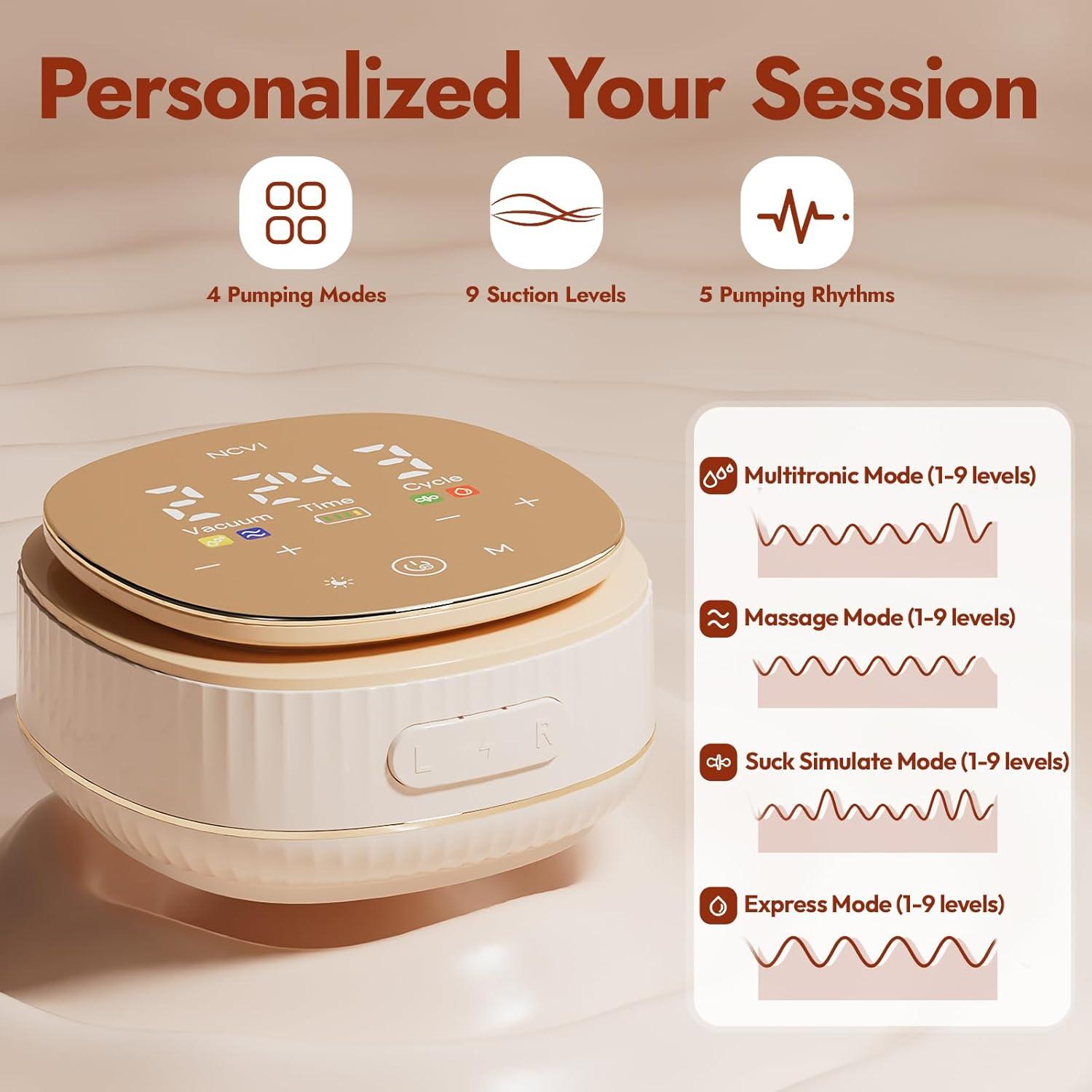 Bomba de Pecho Eléctrica NCVI 8132 con Masaje y Succión Ajustable