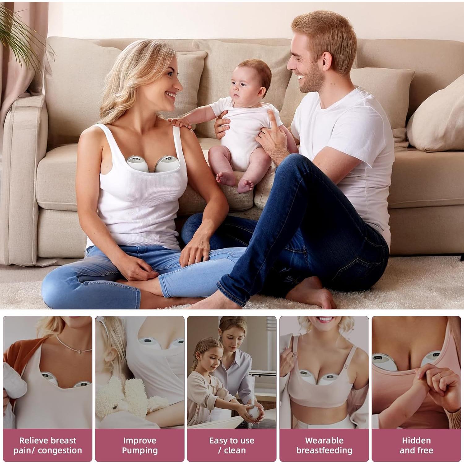 Bomba de Pecho Eléctrica Portátil Ubeauty Dbetter 4 Modos 12 Niveles