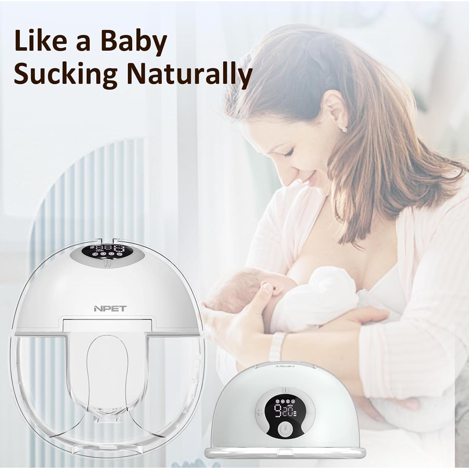 Extractor de Leche Eléctrico Portátil NPET S32 4 Modos 9 Niveles