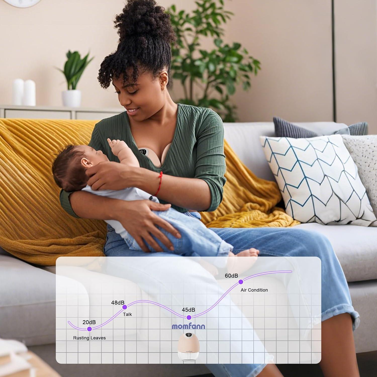 Extractor de Leche Eléctrico Portátil Momfann Beige 3 Modos 9 Niveles