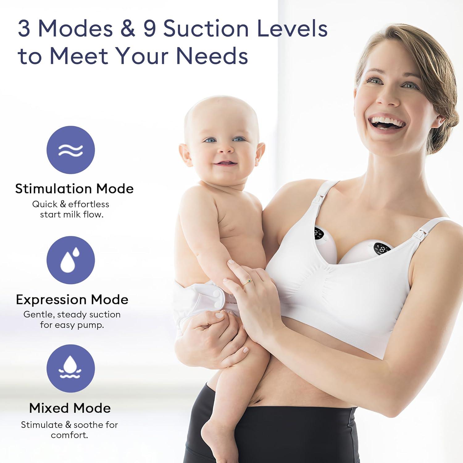 Extractor de Leche Eléctrico Portátil Momfann Beige 3 Modos 9 Niveles