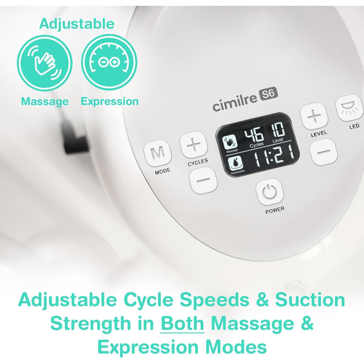 Bomba de Pecho Eléctrica Doble Cimilre S6 Ajustable con Múltiples Velocidades