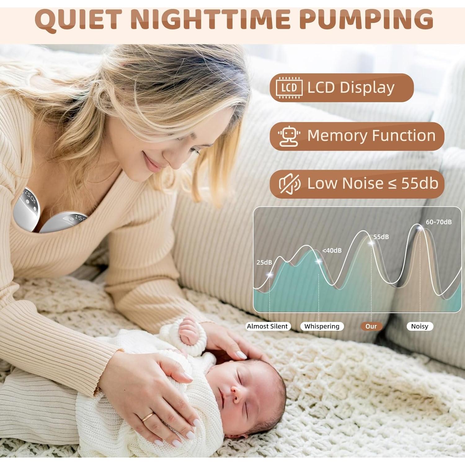 Extractor de Leche Eléctrico Hervimo MY-378, 4 Modos, 12 Niveles