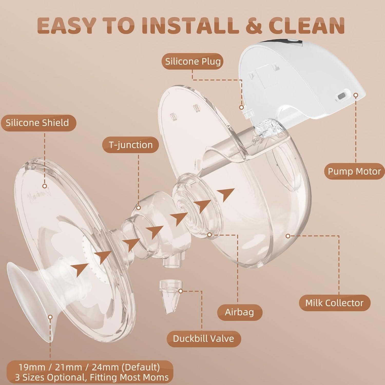 Extractor de Leche Eléctrico Hervimo MY-378, 4 Modos, 12 Niveles