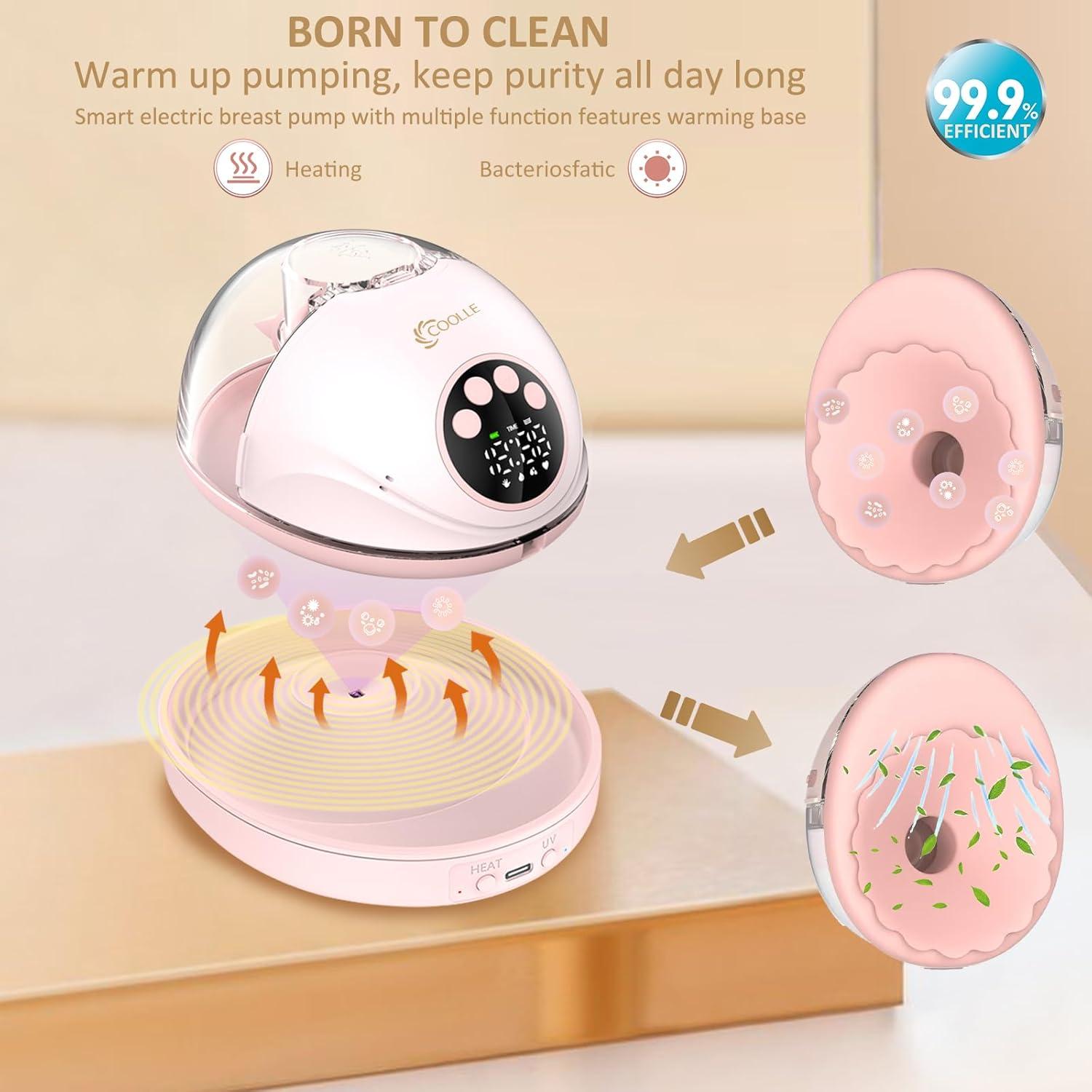 Extractor de Leche Eléctrico Coolle MY-382 Inalámbrico 24mm Rosa