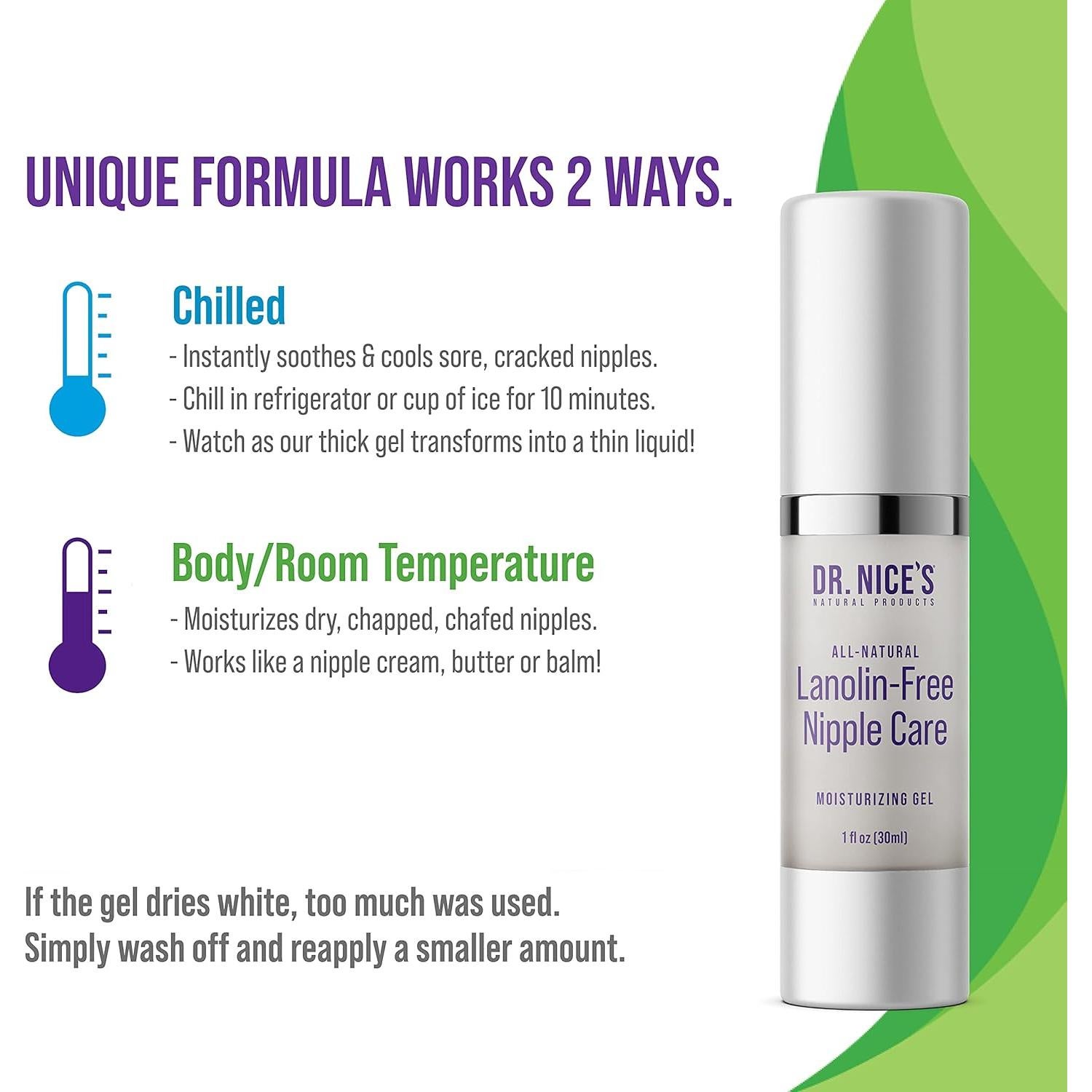 Gel Hidratante para Pezones Dr. Nice - 29.57 ml - Sin Lanolina