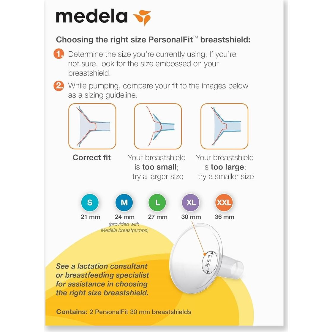 Escudos de Pecho Medela PersonalFit 30mm Extra Grande - 2 Piezas