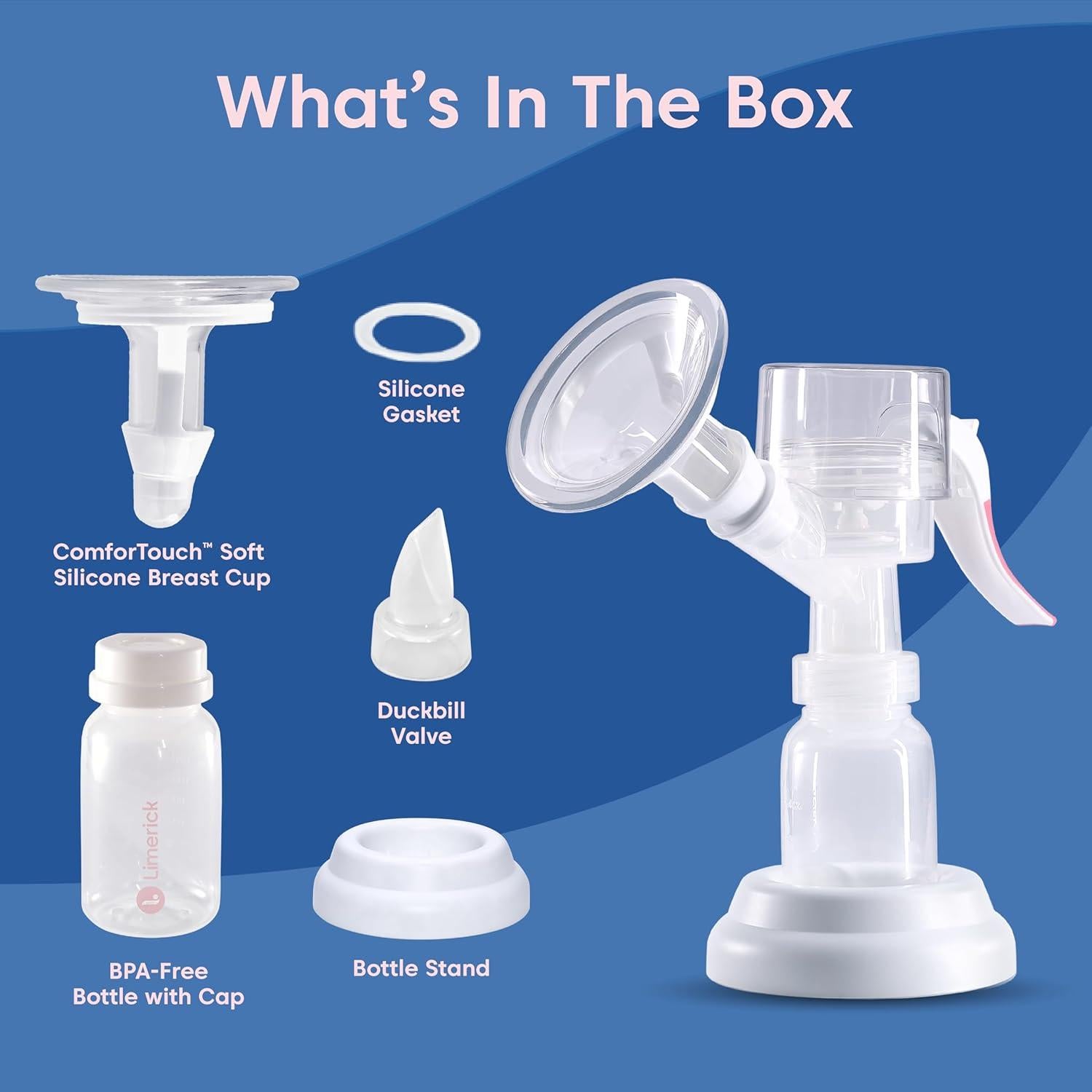 Bomba de Pecho Manual Limerick Love, Portátil y Silenciosa