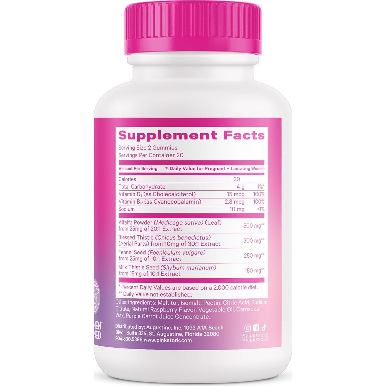 Gomitas de Lactancia Pink Stork - Apoyo Producción Leche Materna