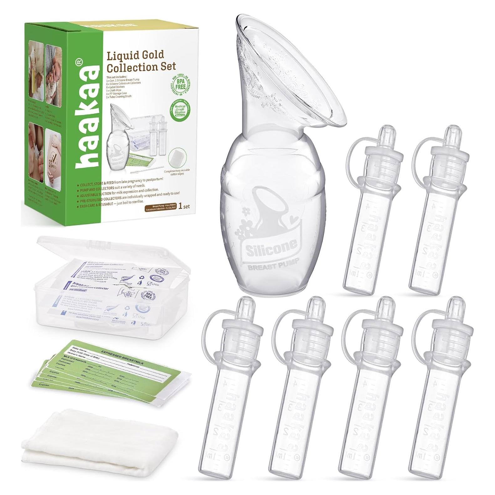 Bomba Manual Haakaa Gen.1 100ml + 6 Coleccionadores Calostro