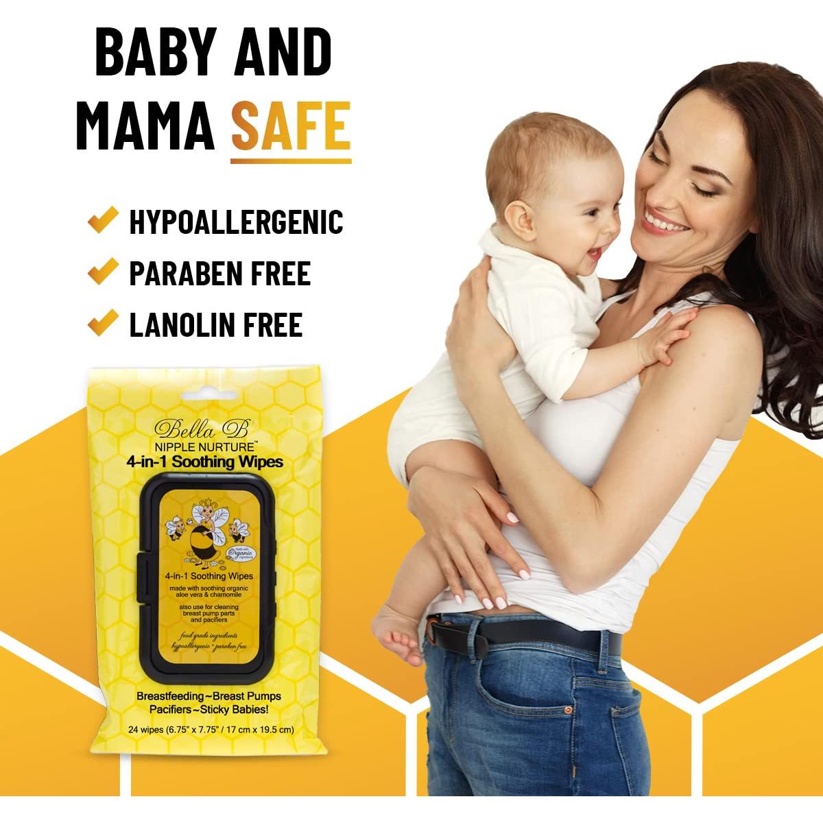 Toallitas para Pezones Bella B - Paquete de 72 Toallitas Orgánicas