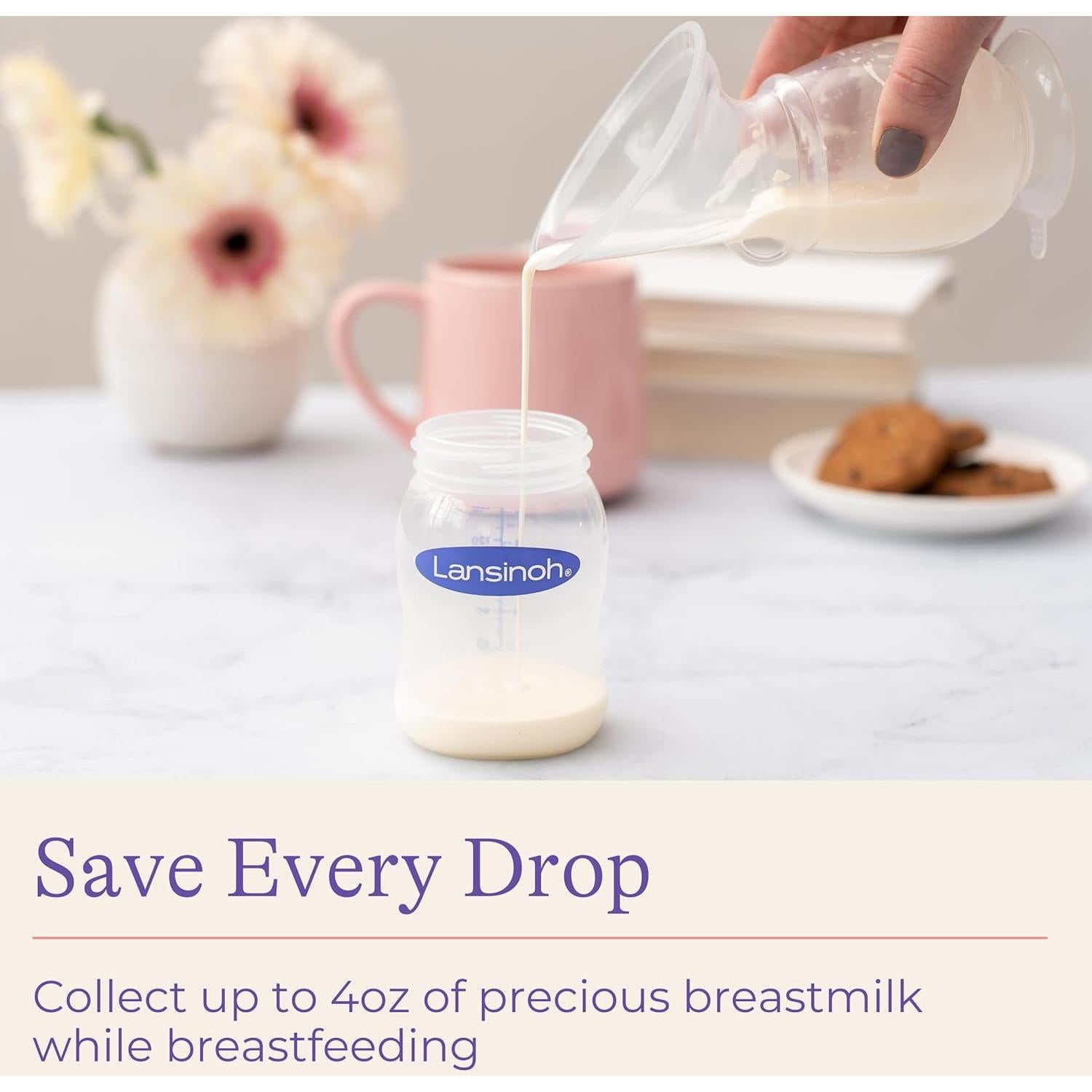 Bomba de Pecho de Silicona Lansinoh 113.4 ml Manual Portátil
