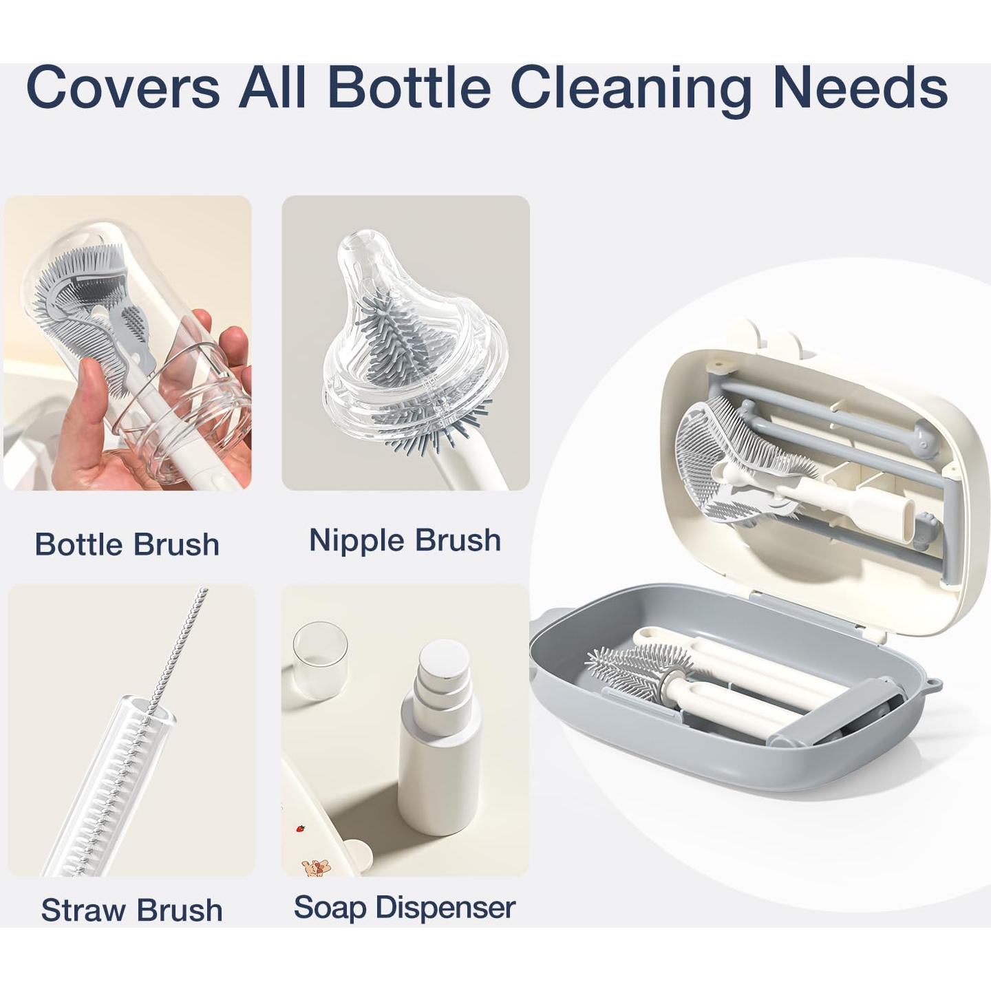 Kit de limpieza 6 en 1 para biberones Glusmami - Portátil y seguro