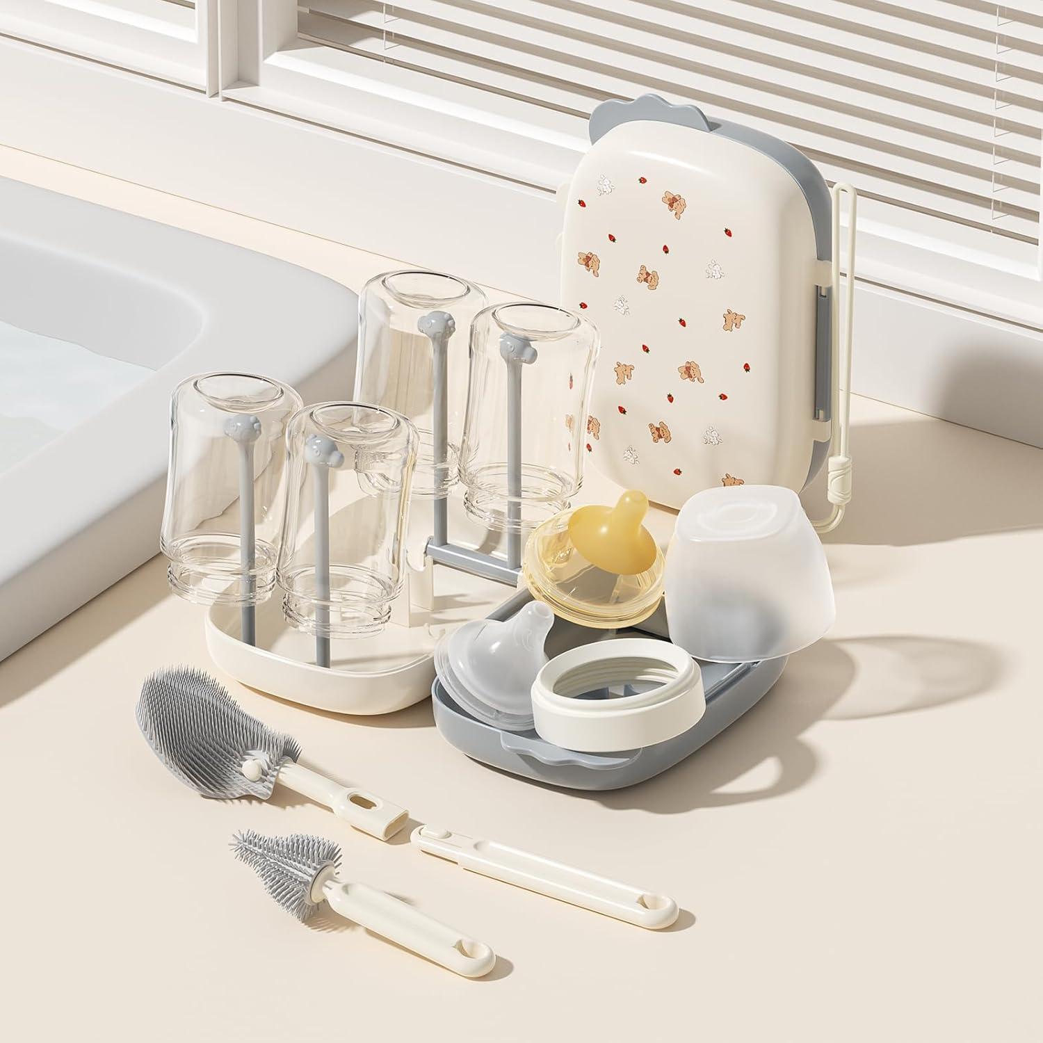 Kit de limpieza 6 en 1 para biberones Glusmami - Portátil y seguro