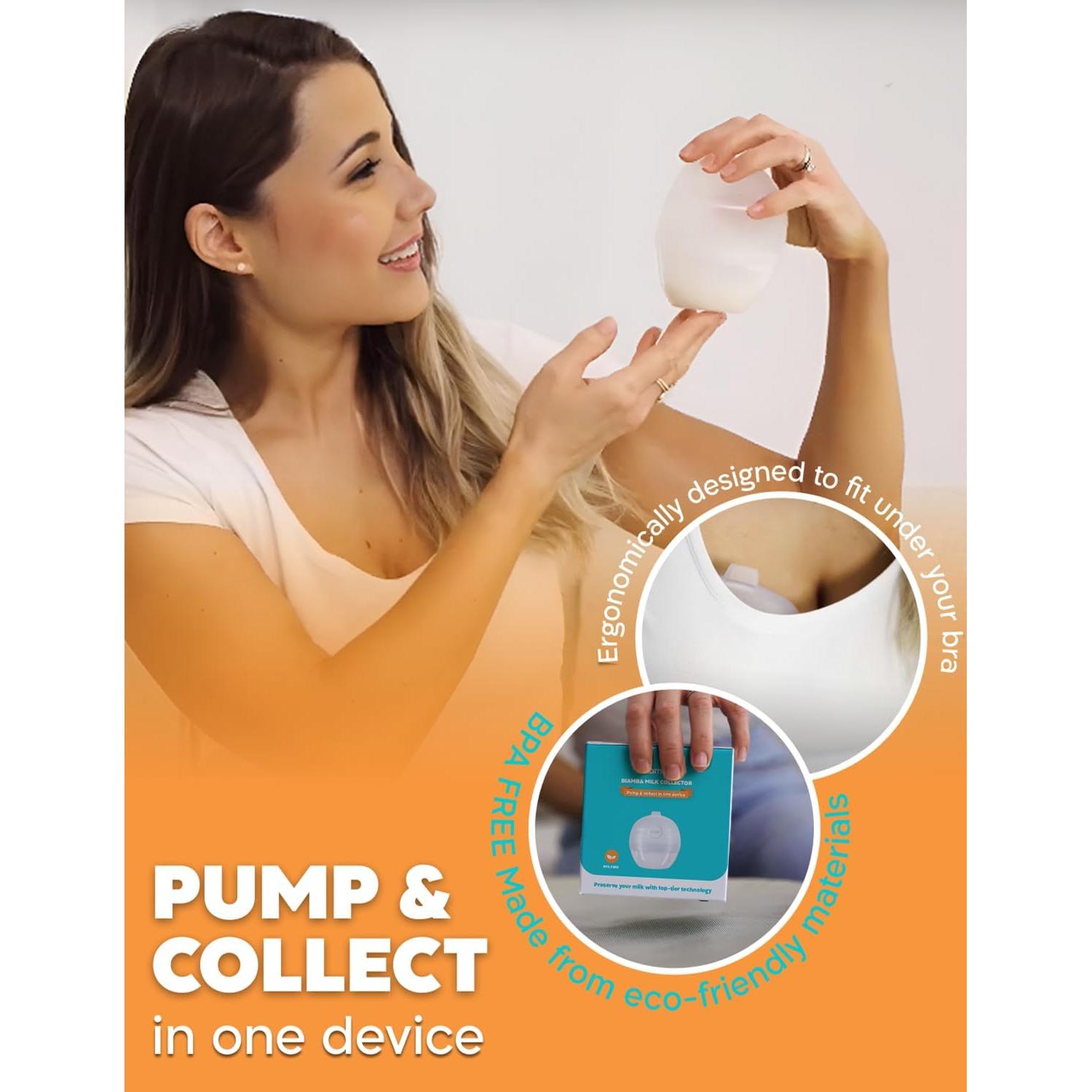 Extractor de Leche Materna Manual Biamba 2-en-1 Silicona