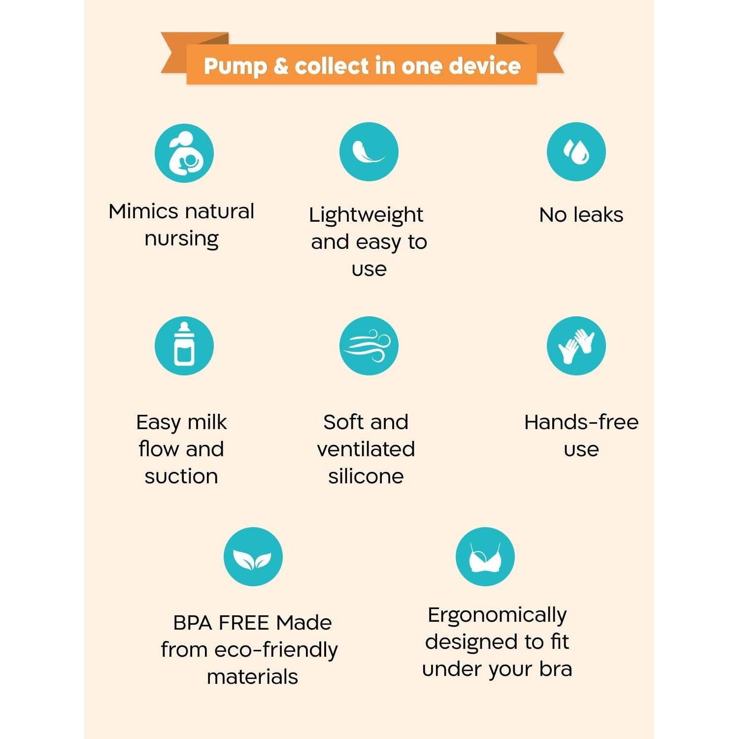 Extractor de Leche Materna Manual Biamba 2-en-1 Silicona