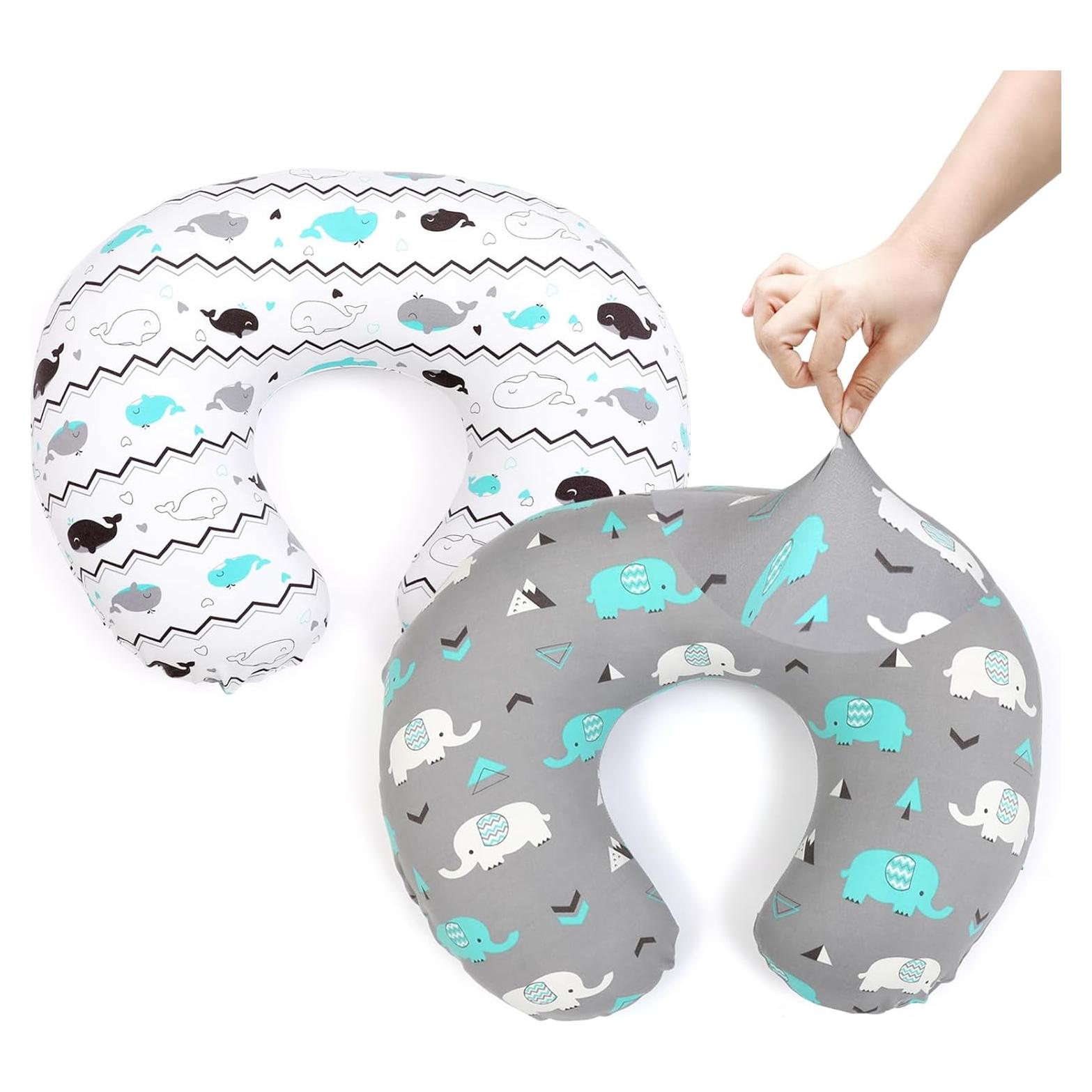 Funda de Almohada de Lactancia BROLEX - Paquete de 2 Elefante Ballena