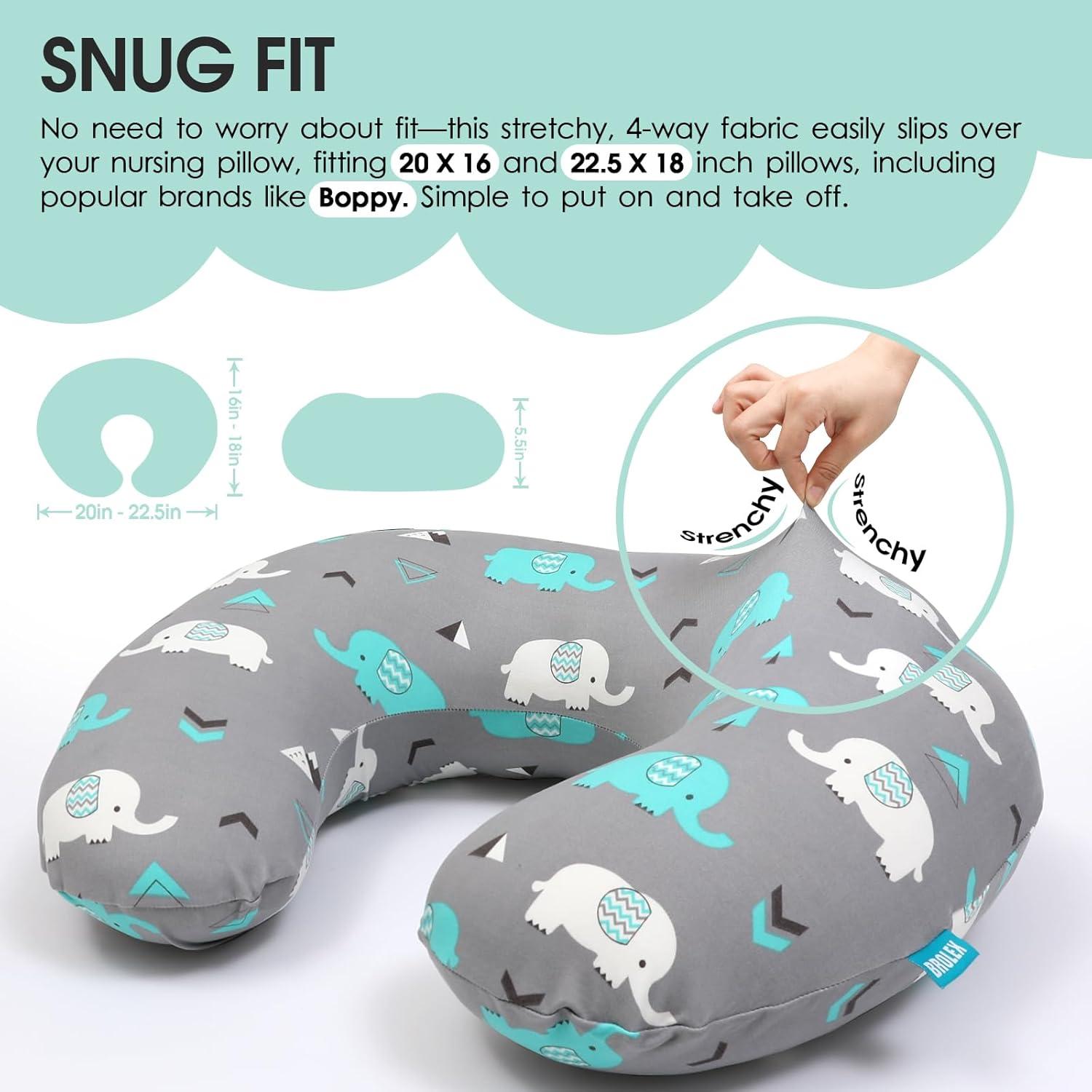 Funda de Almohada de Lactancia BROLEX - Paquete de 2 Elefante Ballena