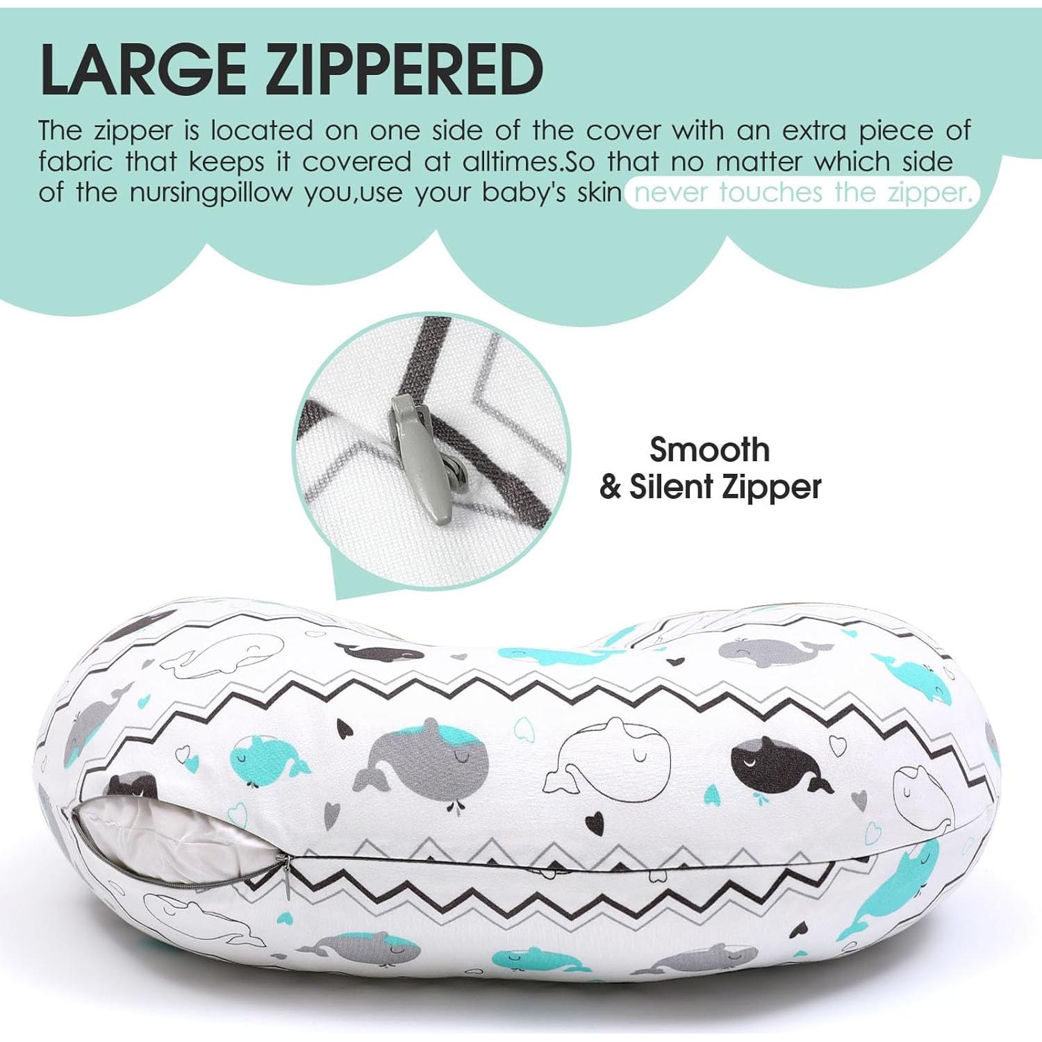 Funda de Almohada de Lactancia BROLEX - Paquete de 2 Elefante Ballena