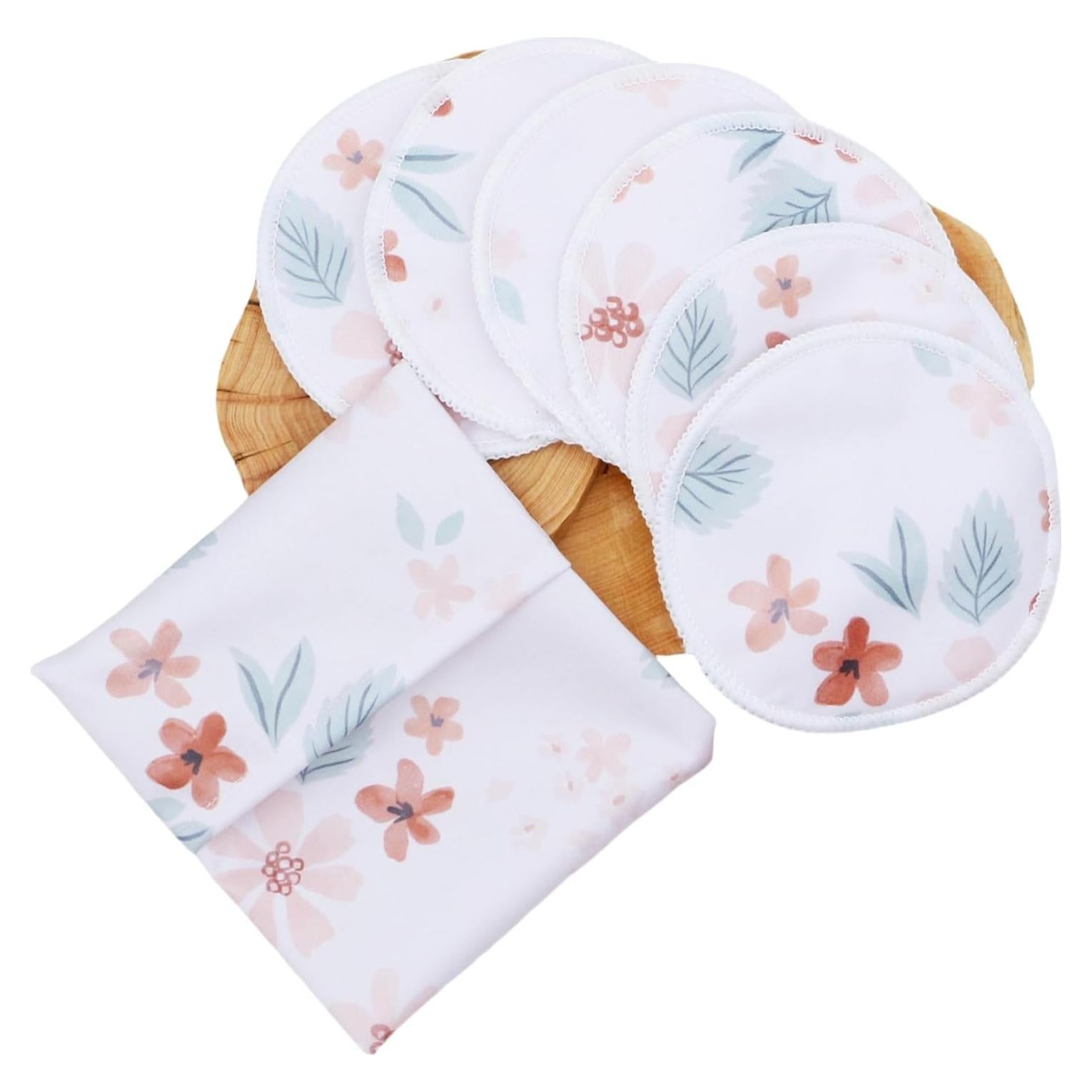 Almohadillas de Lactancia Reutilizables 6+1 con Bolsa - Corazones