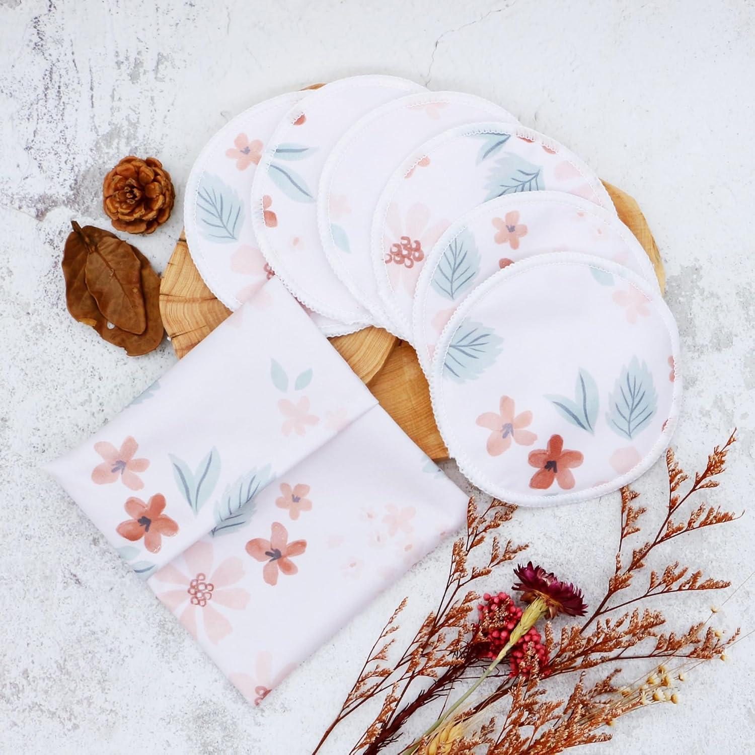 Almohadillas de Lactancia Reutilizables 6+1 con Bolsa - Corazones