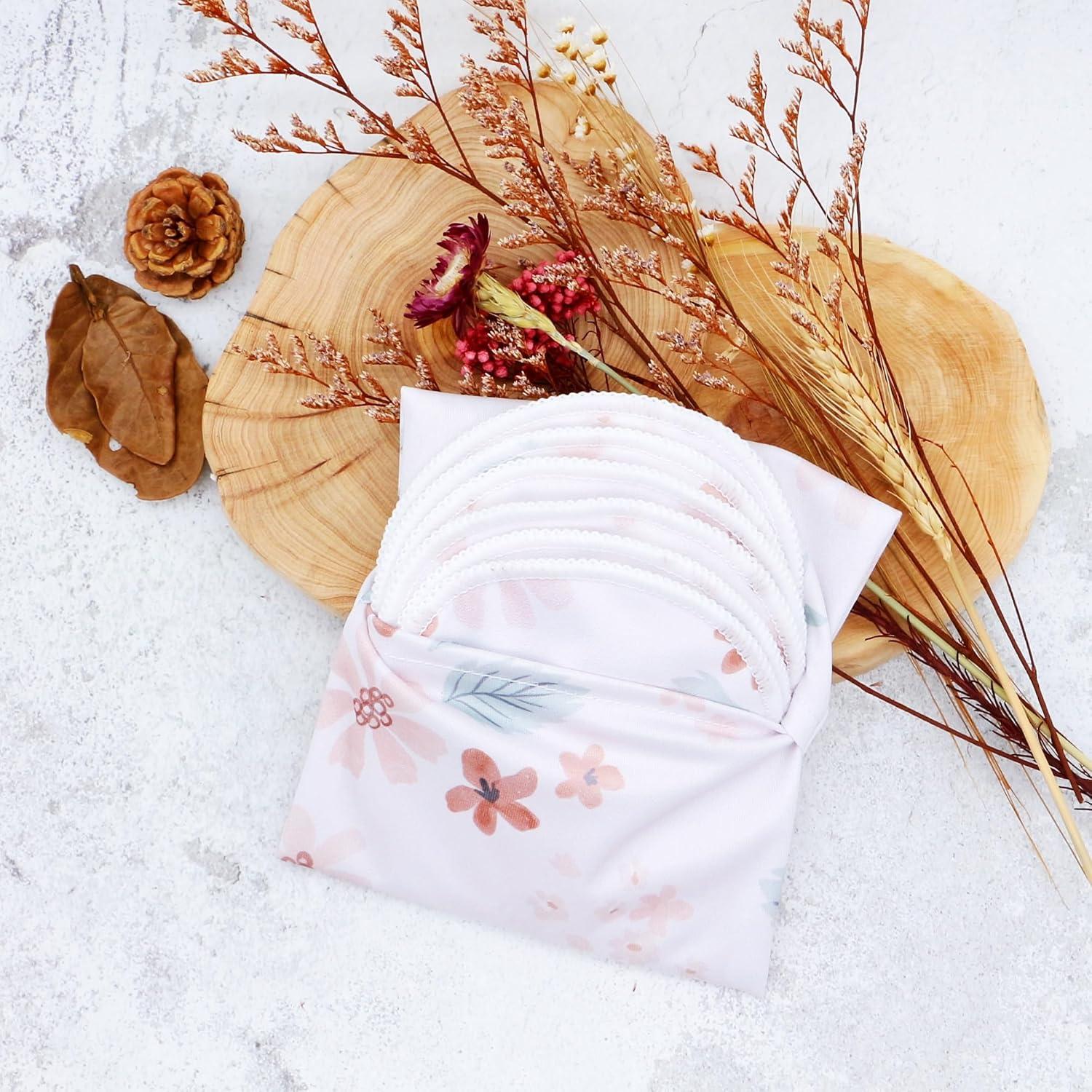 Almohadillas de Lactancia Reutilizables 6+1 con Bolsa - Corazones