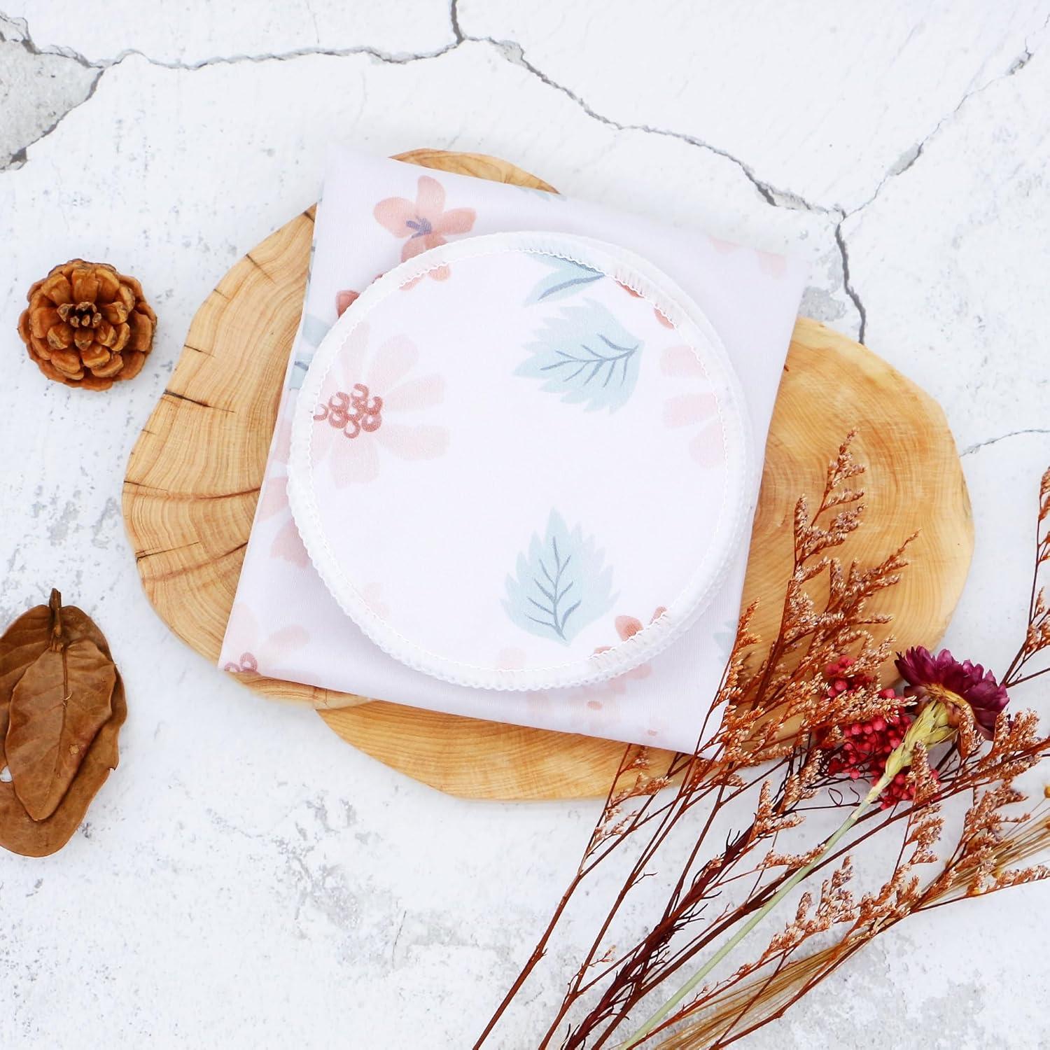 Almohadillas de Lactancia Reutilizables 6+1 con Bolsa - Corazones