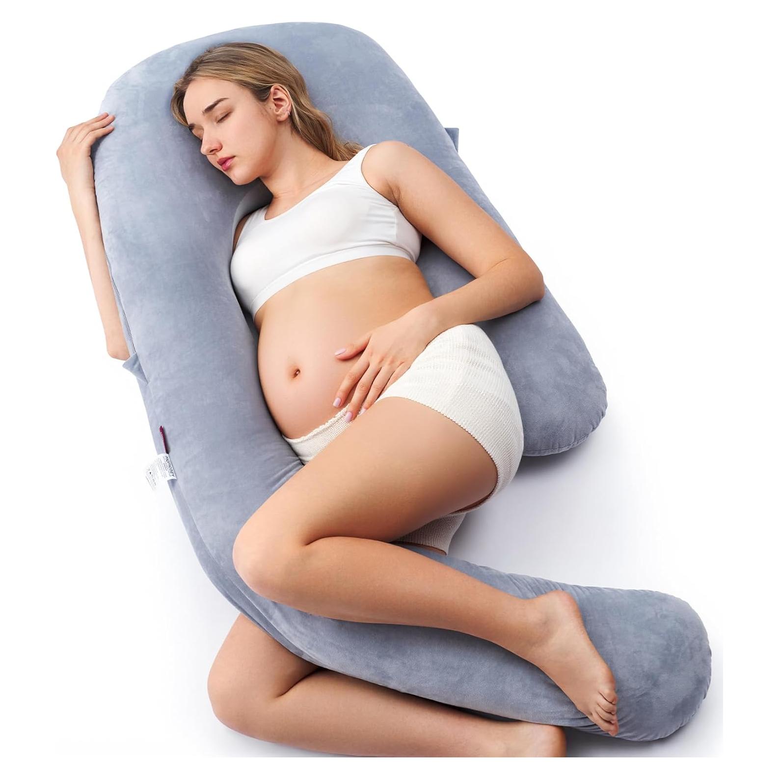 Almohada de Embarazo Momcozy U Pro 183 cm Ajustable Gris