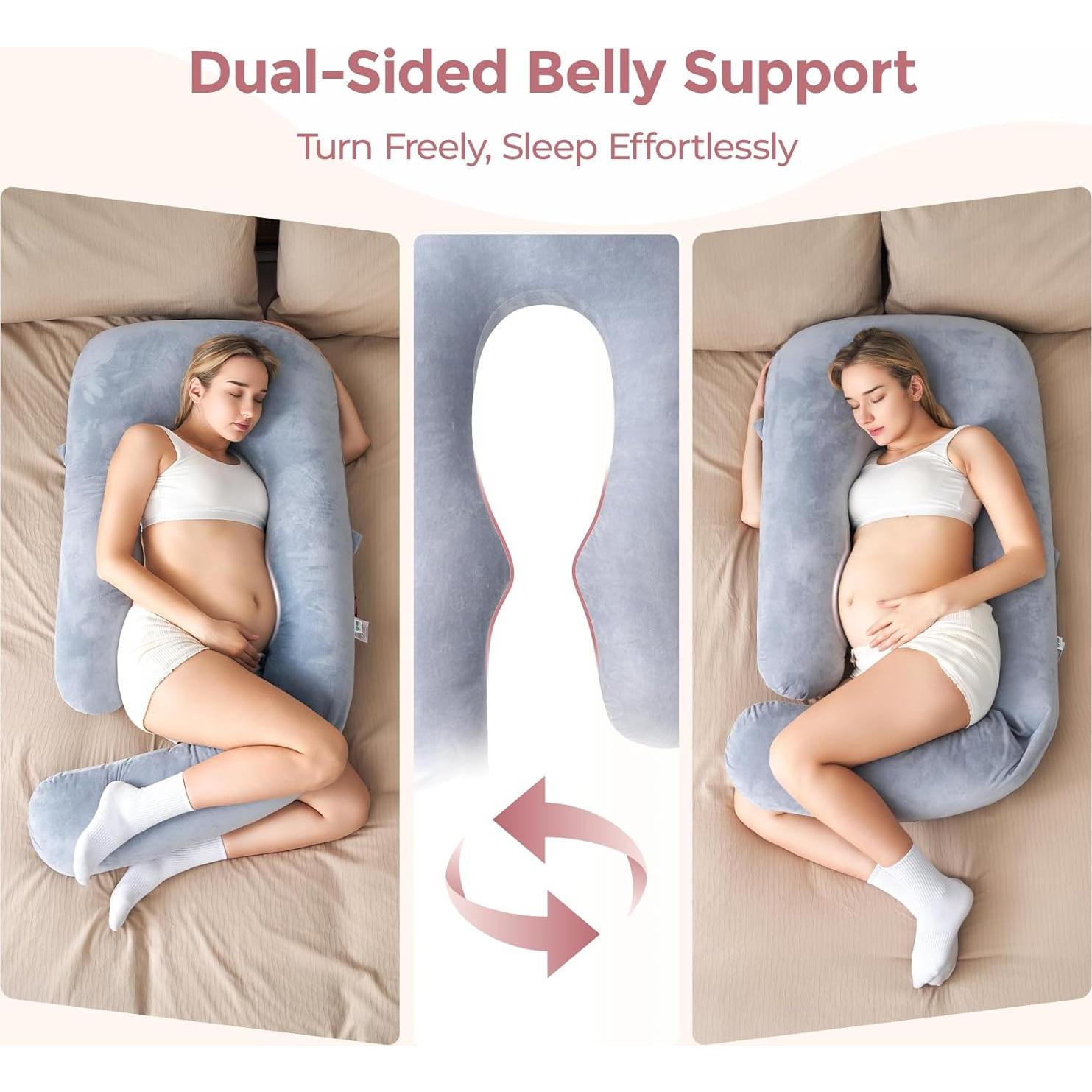 Almohada de Embarazo Momcozy U Pro 183 cm Ajustable Gris