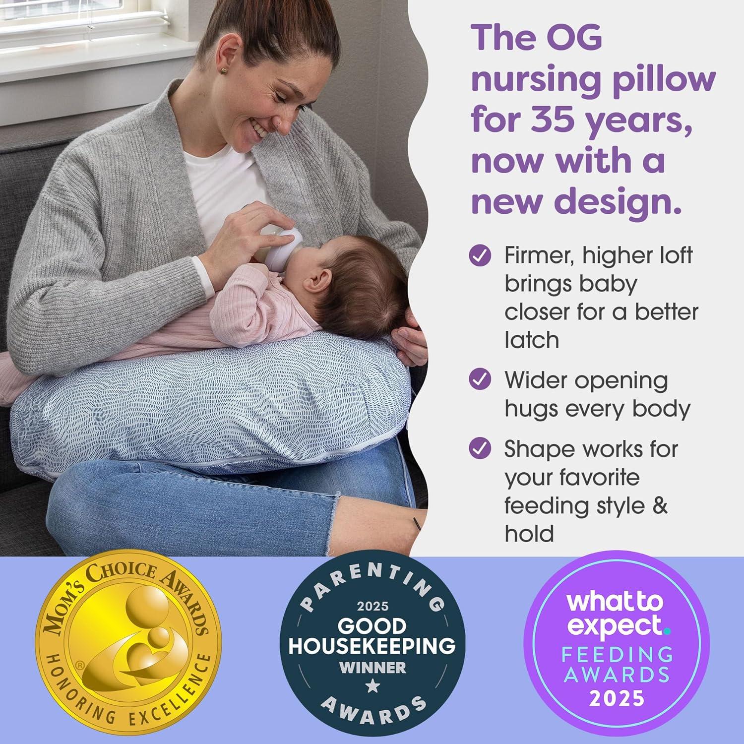 Almohada de Lactancia Boppy Azul Manchado - Ergonómica y Lavable