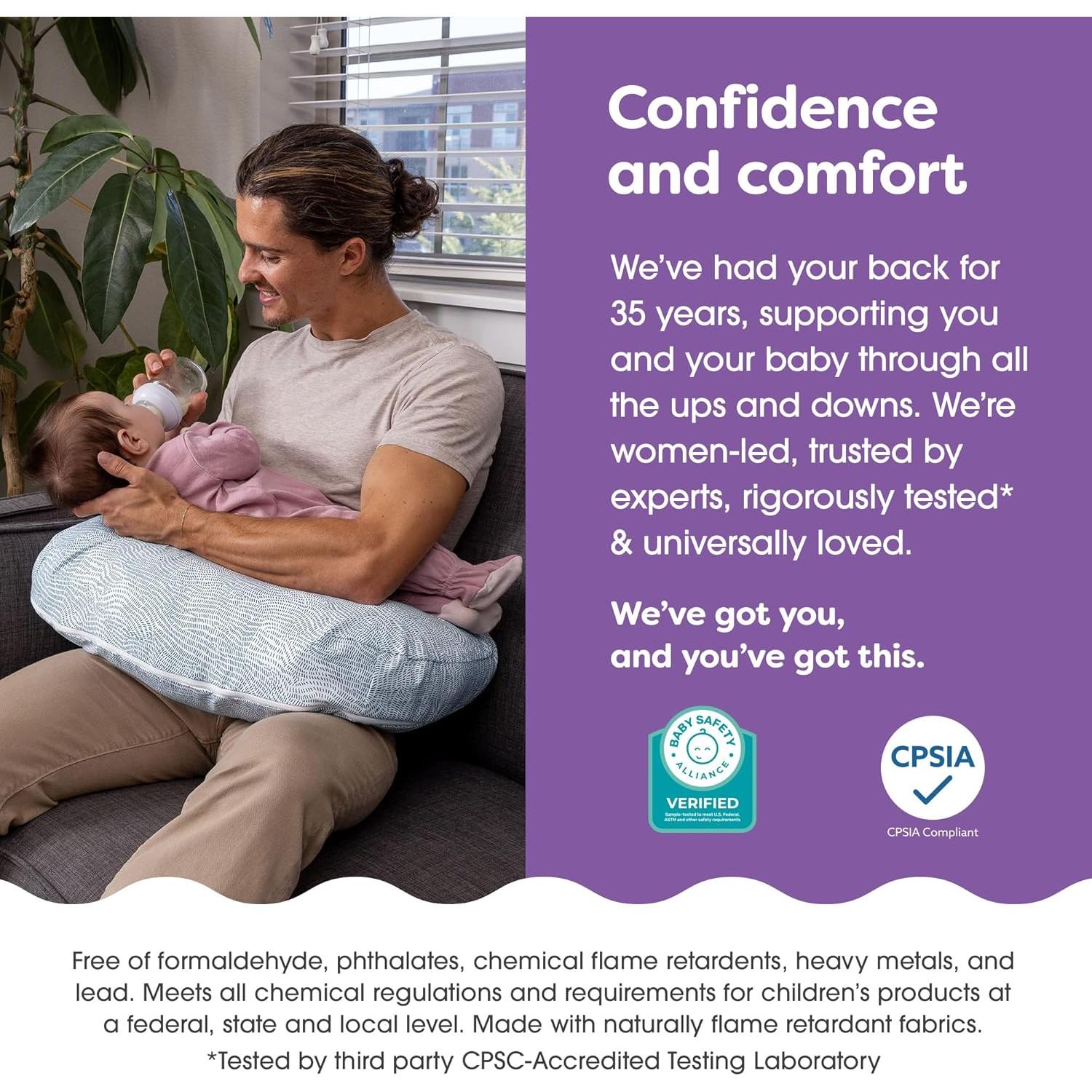 Almohada de Lactancia Boppy Azul Manchado - Ergonómica y Lavable