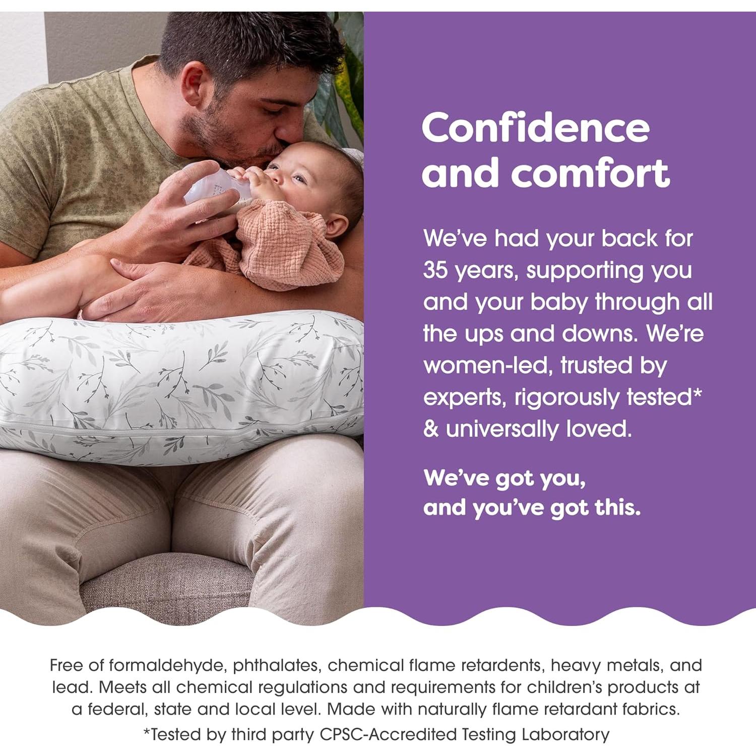 Funda para Almohada de Lactancia Boppy - Microfibra Suave Gris