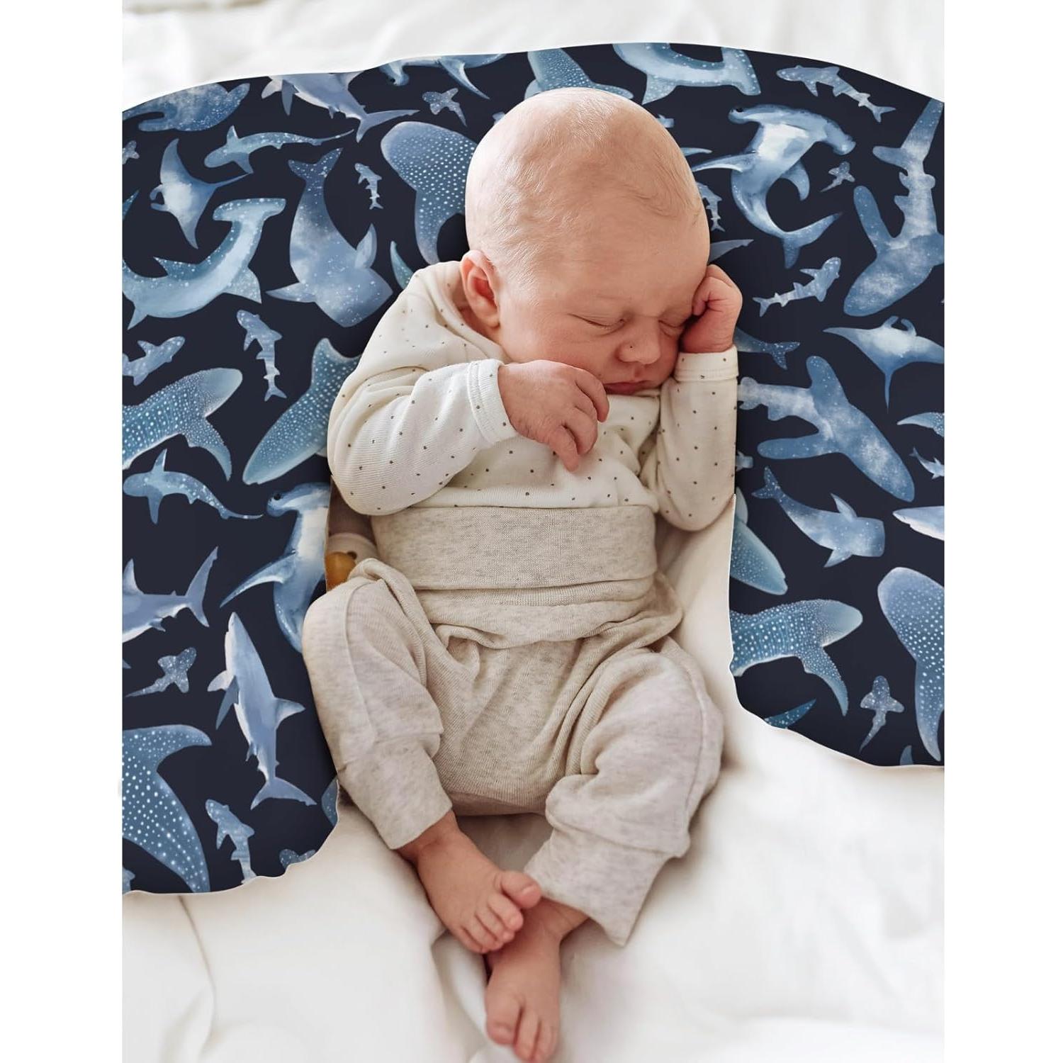 Funda de Almohada de Lactancia ZoUbqchY Tiburón 55.88x45.72 cm