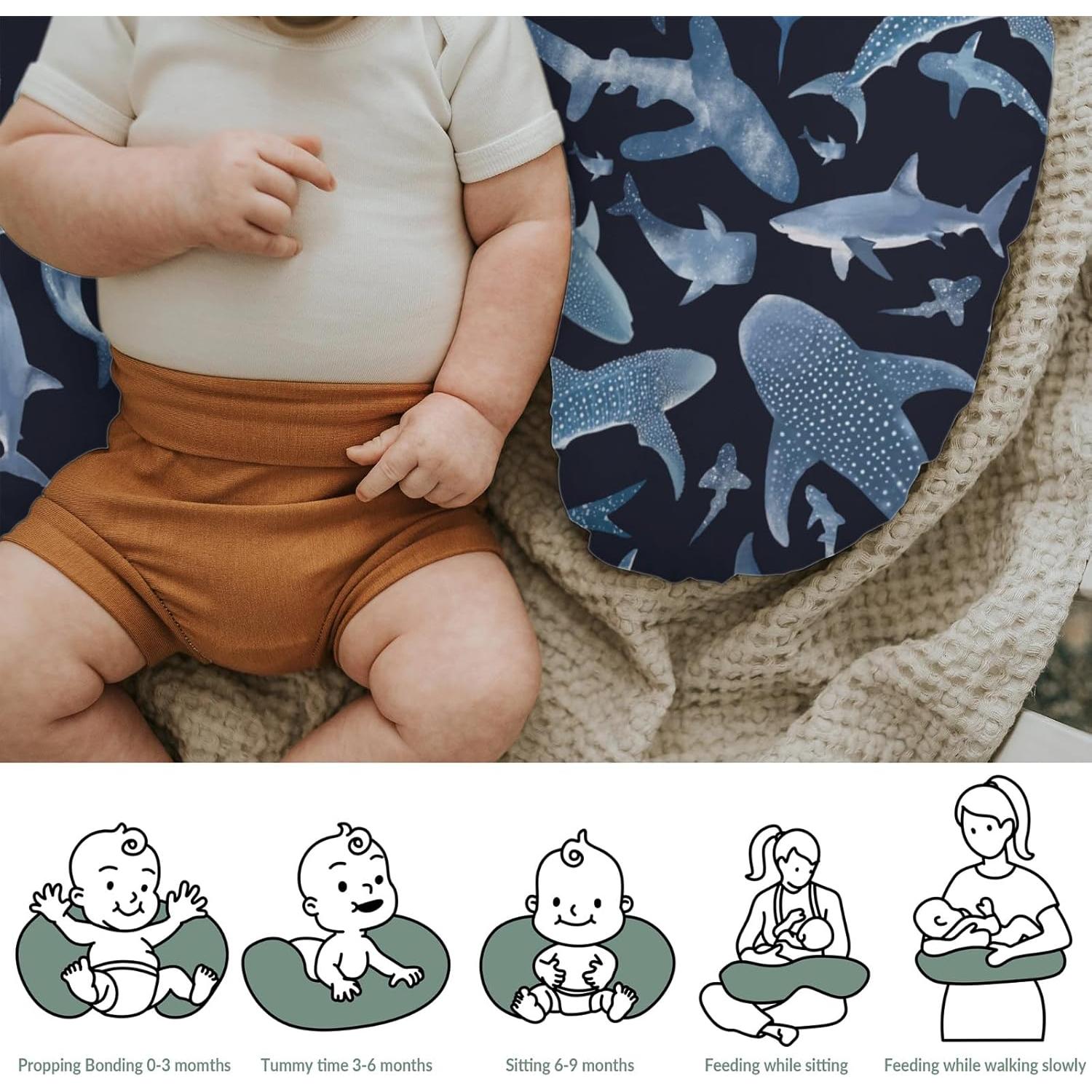 Funda de Almohada de Lactancia ZoUbqchY Tiburón 55.88x45.72 cm