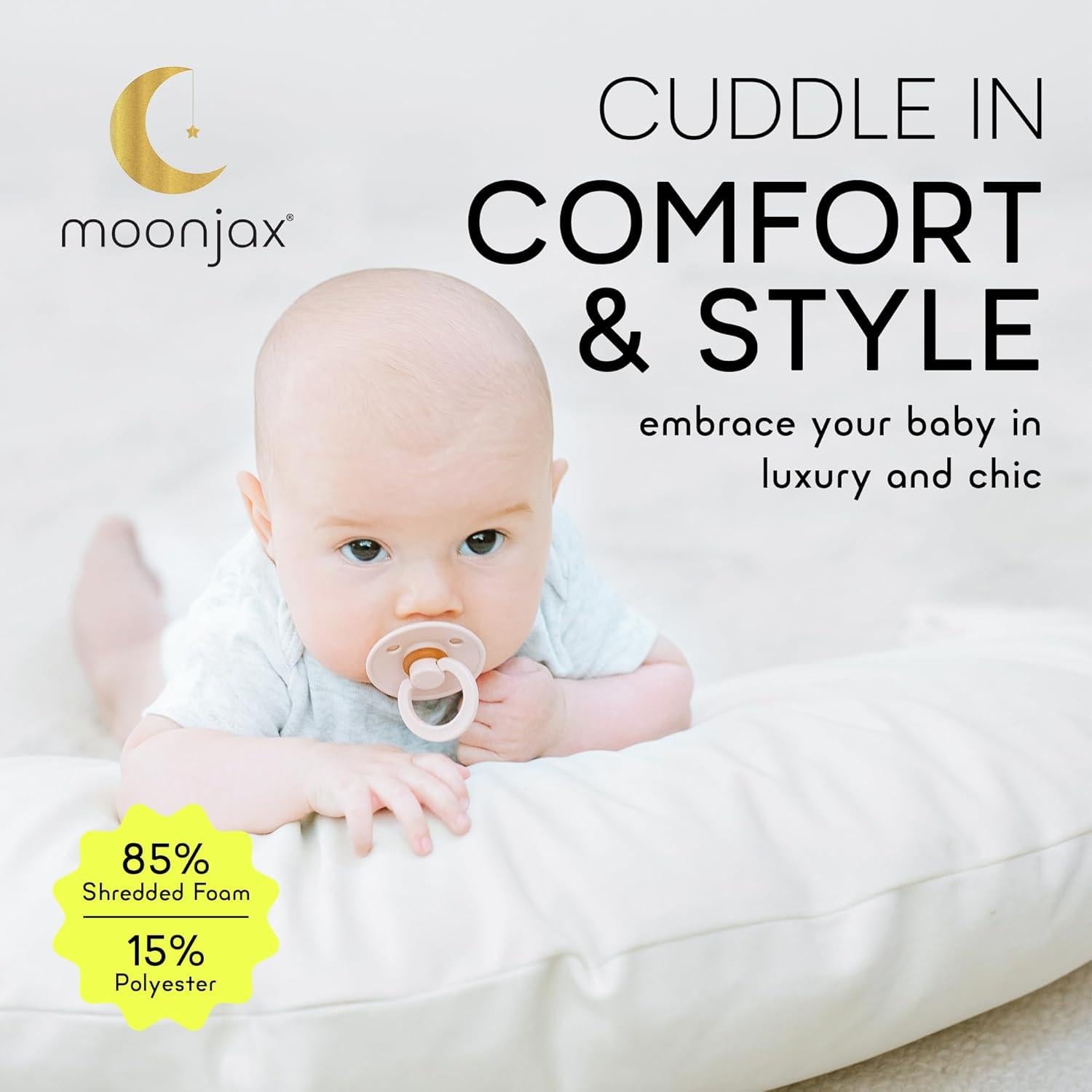 Almohada de Lactancia Moonjax Blanco Lunar 70x24 cm Espuma Viscoelástica