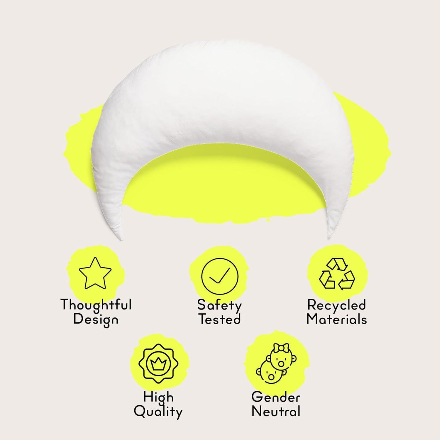 Almohada de Lactancia Moonjax Blanco Lunar 70x24 cm Espuma Viscoelástica