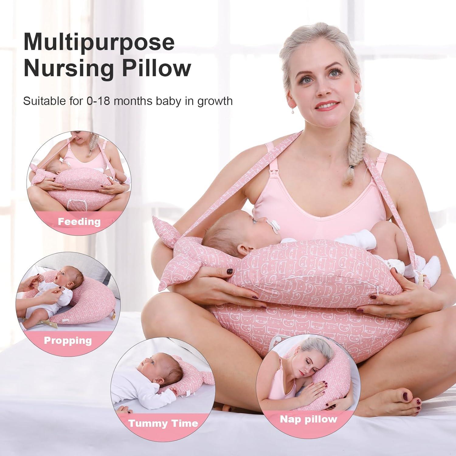 Almohada de Lactancia TinyTotsJoy Ajustable para Mamá y Bebé