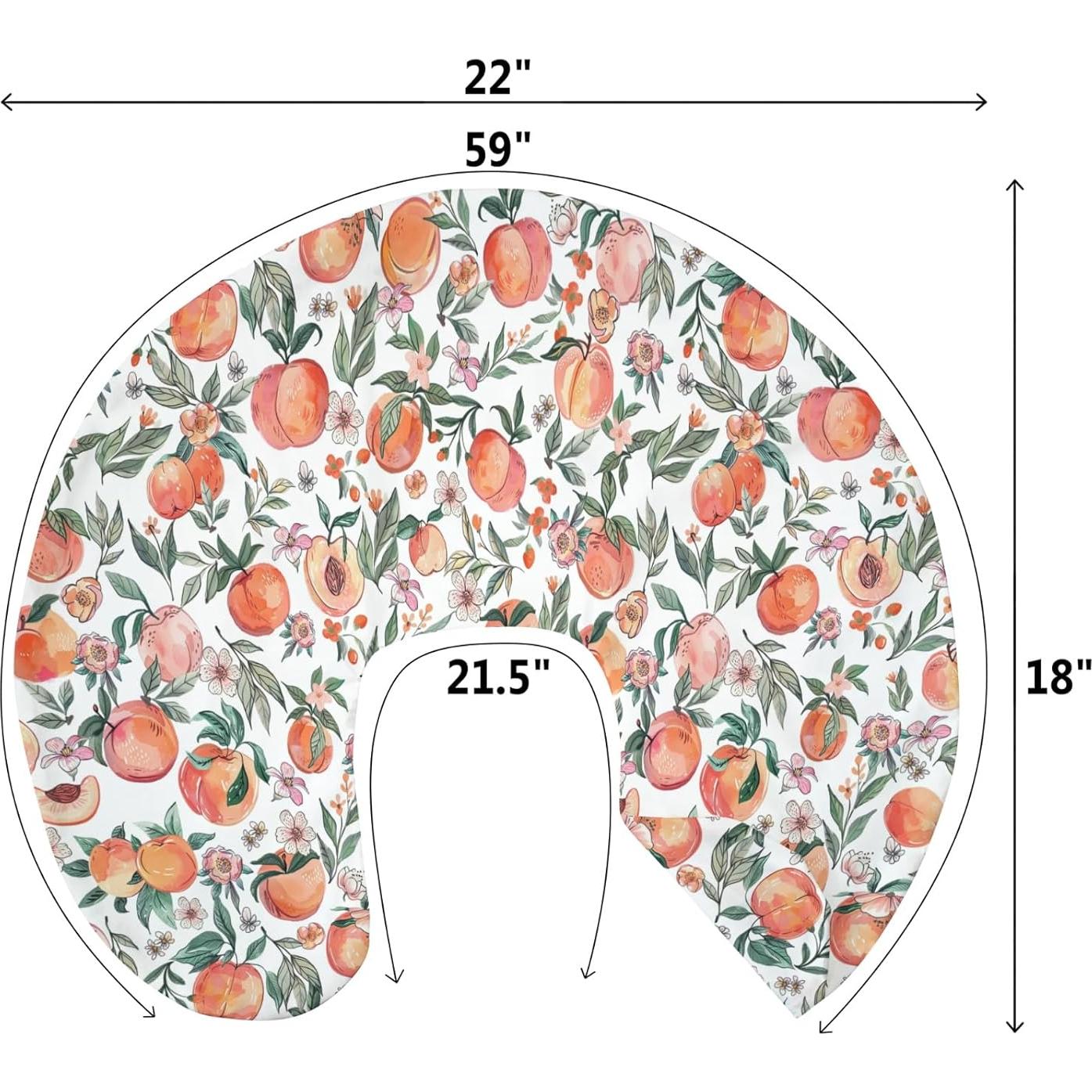 Funda de Almohada de Lactancia Vintage Duraznos 55.88x45.72 cm