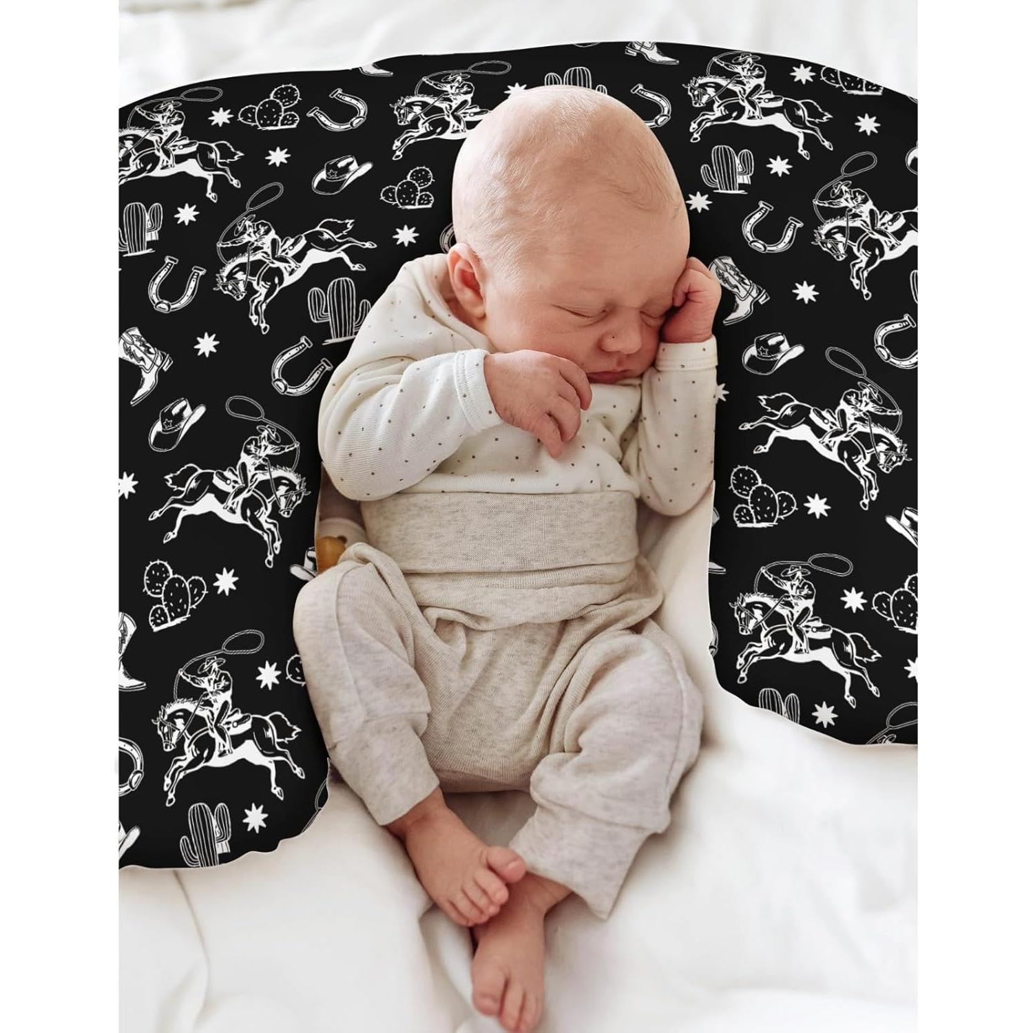 Funda de Almohada de Lactancia Country Western - Suave y Ajustable