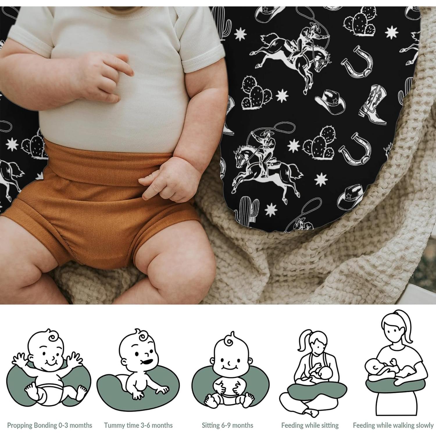 Funda de Almohada de Lactancia Country Western - Suave y Ajustable