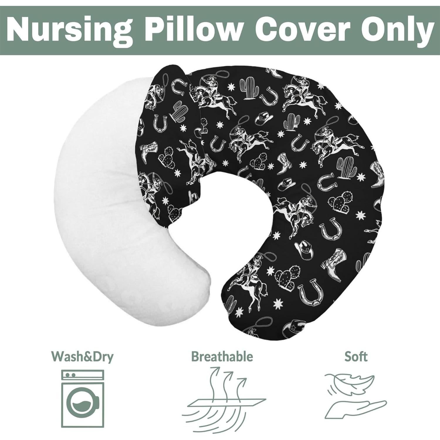 Funda de Almohada de Lactancia Country Western - Suave y Ajustable