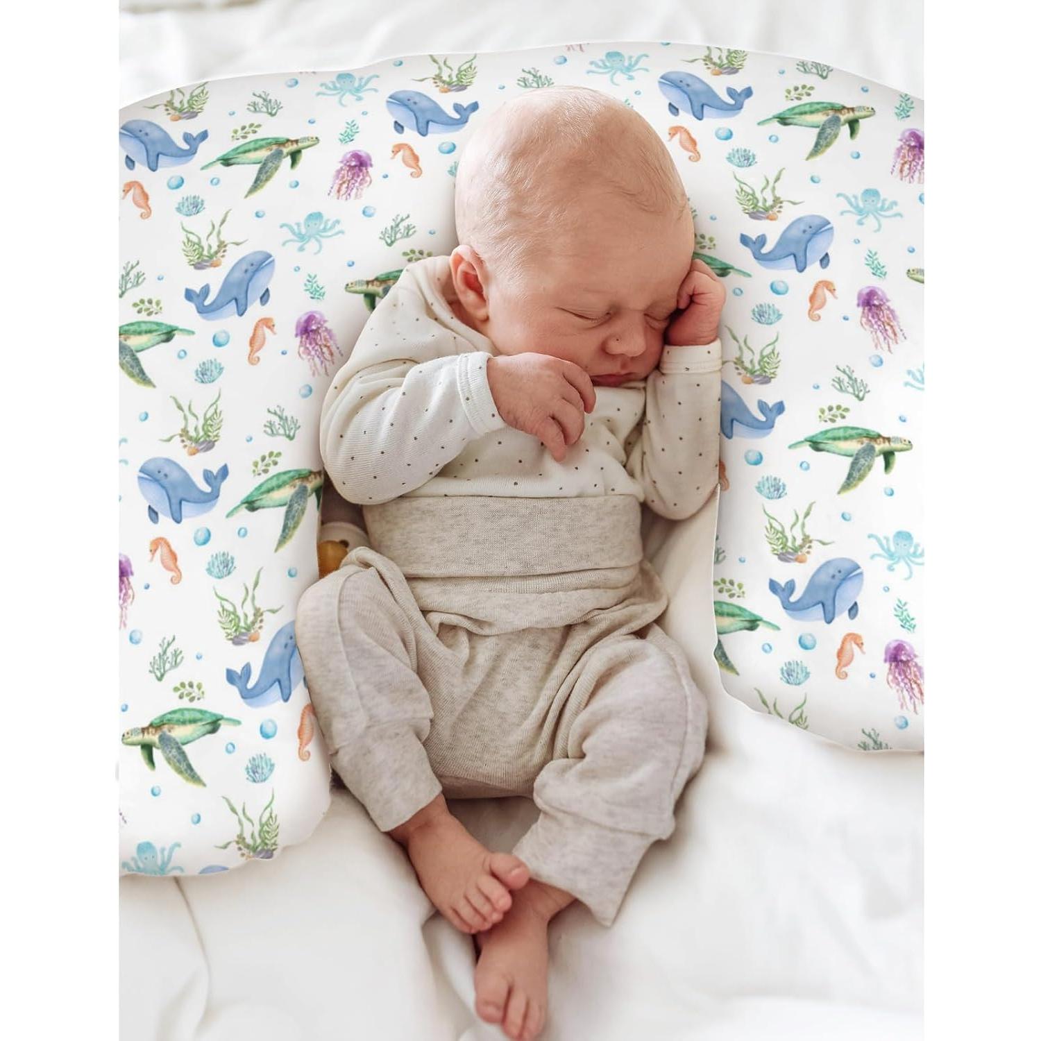 Funda de Almohada de Lactancia Boho Animales Marinos 55x45 cm