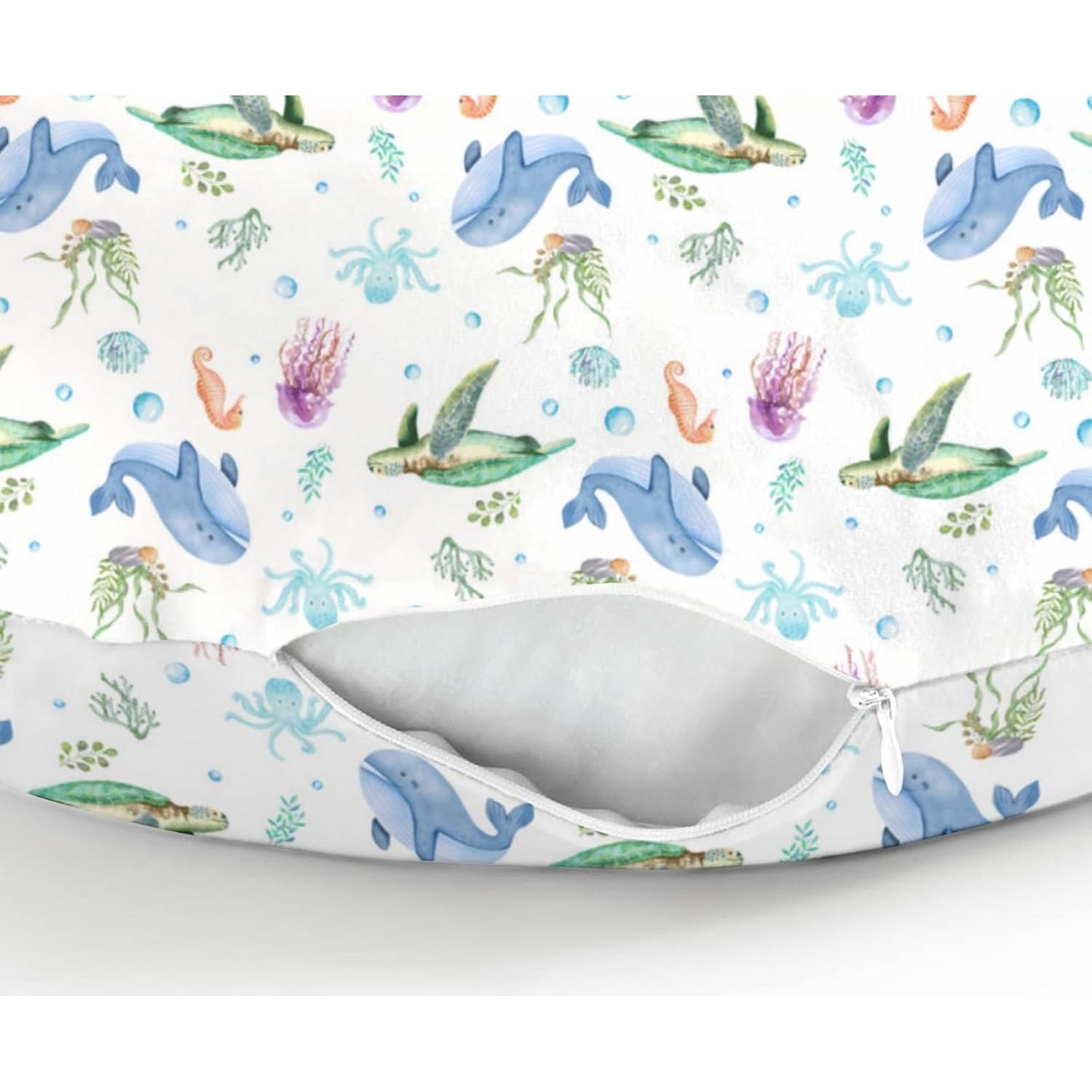 Funda de Almohada de Lactancia Boho Animales Marinos 55x45 cm