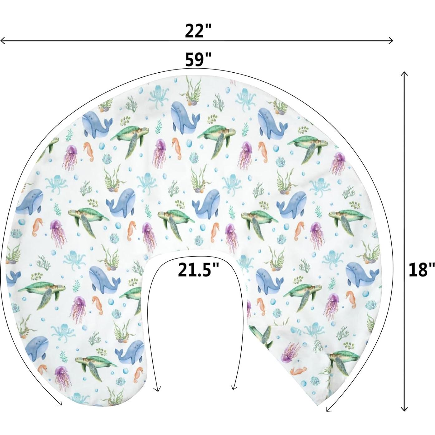 Funda de Almohada de Lactancia Boho Animales Marinos 55x45 cm